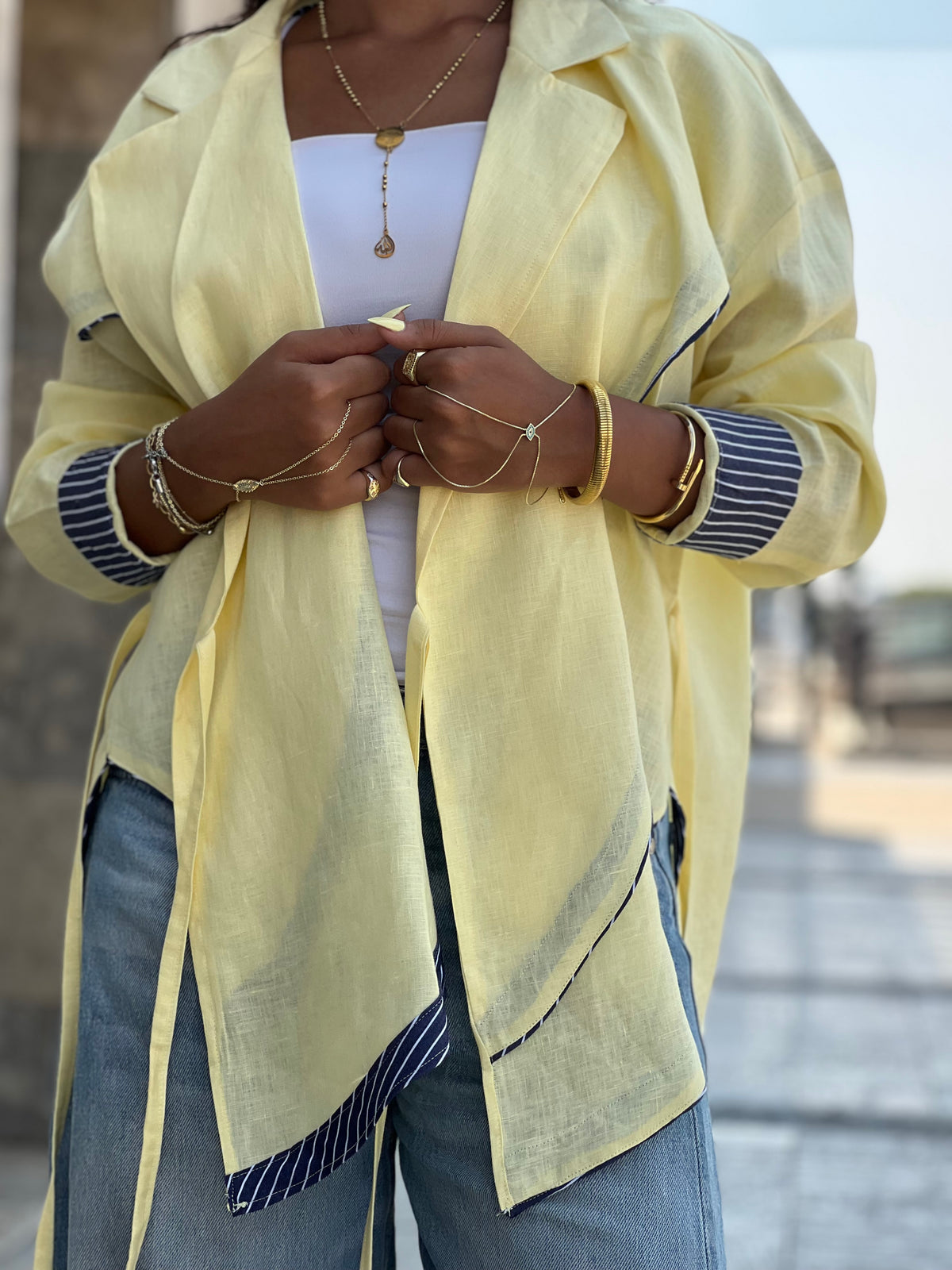 Cross-over Shirt (Butter yellow)