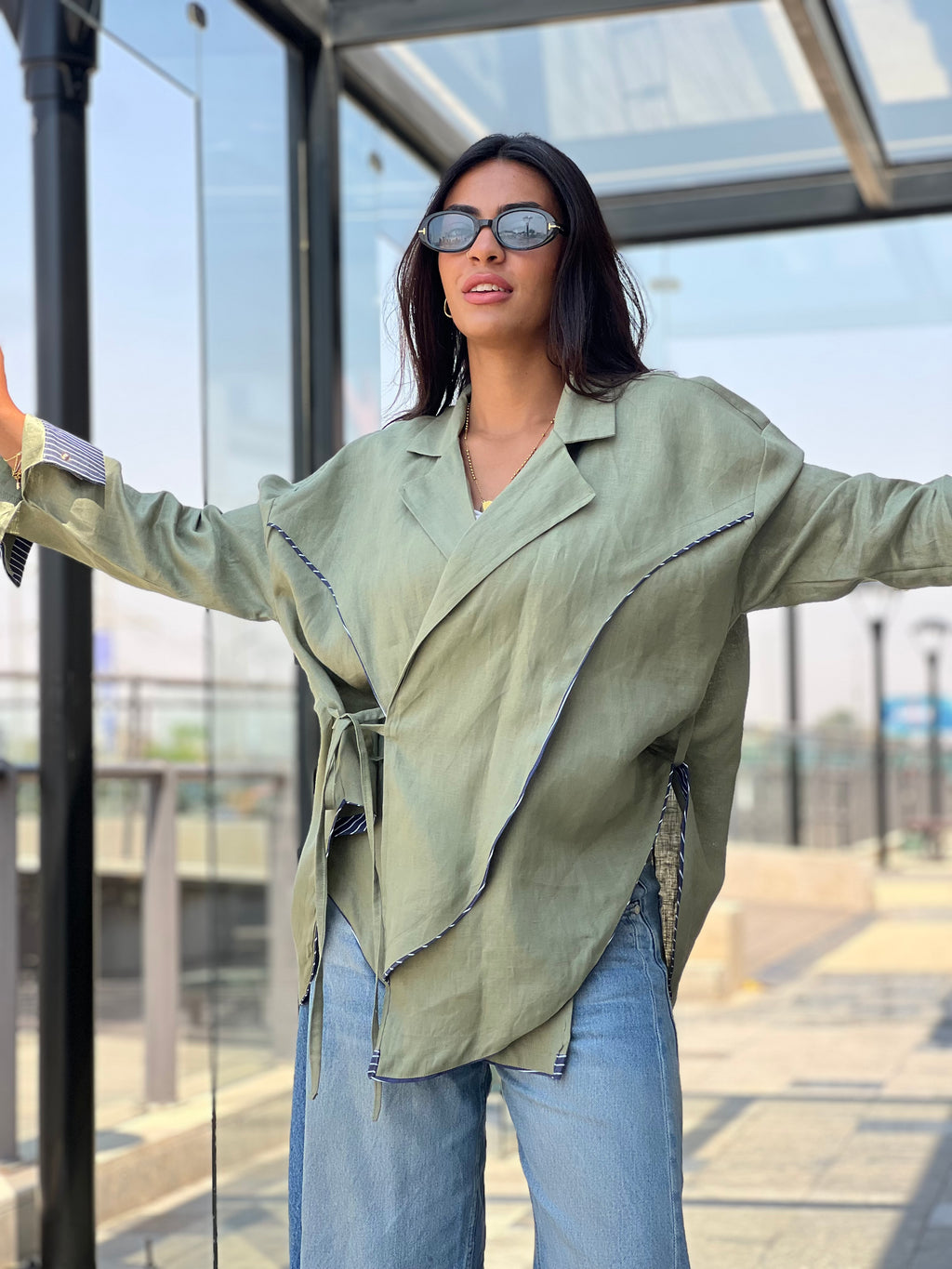 Cross-over Shirt (olive)