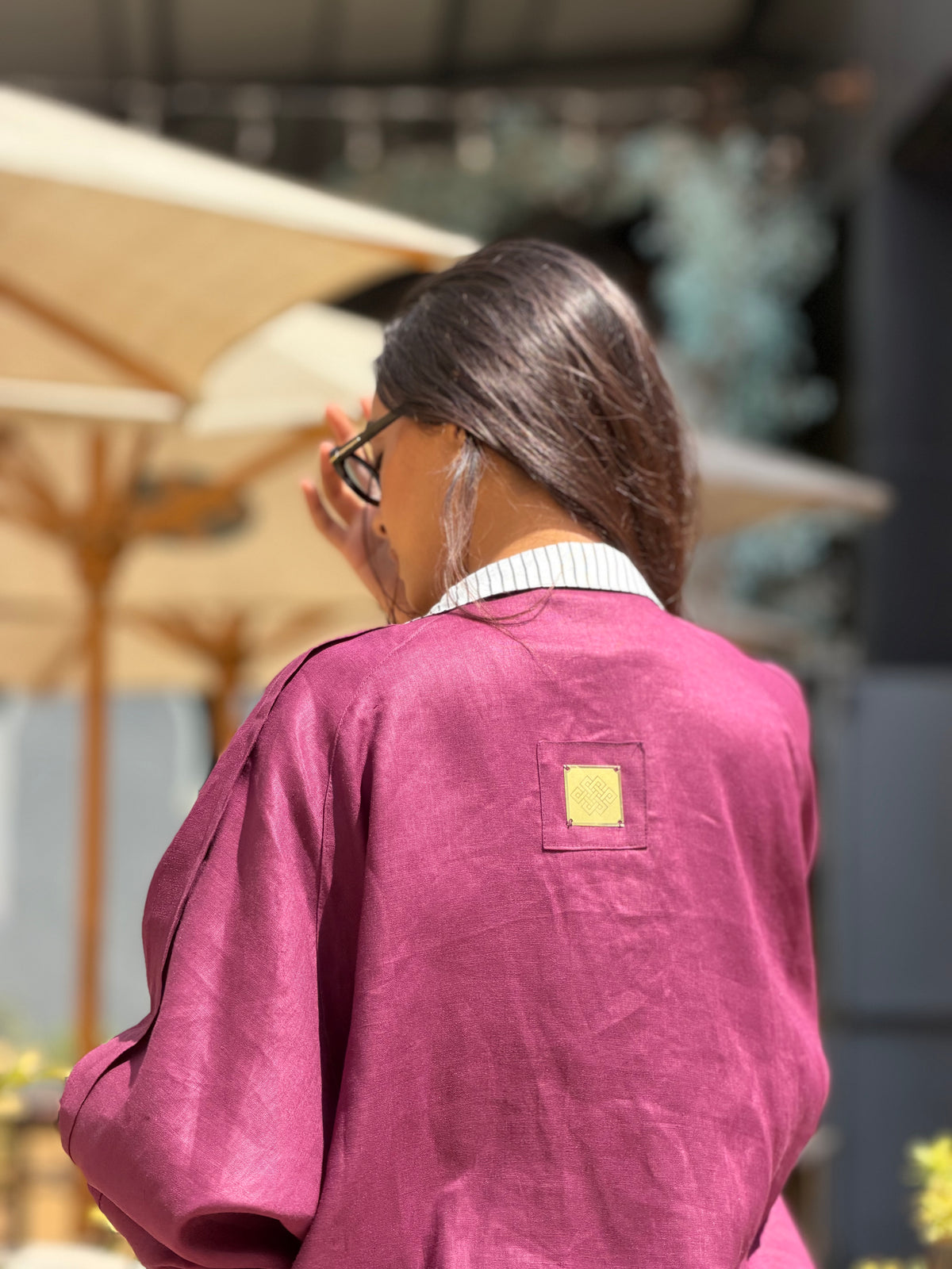 Hooded over-shirt ( Plum)