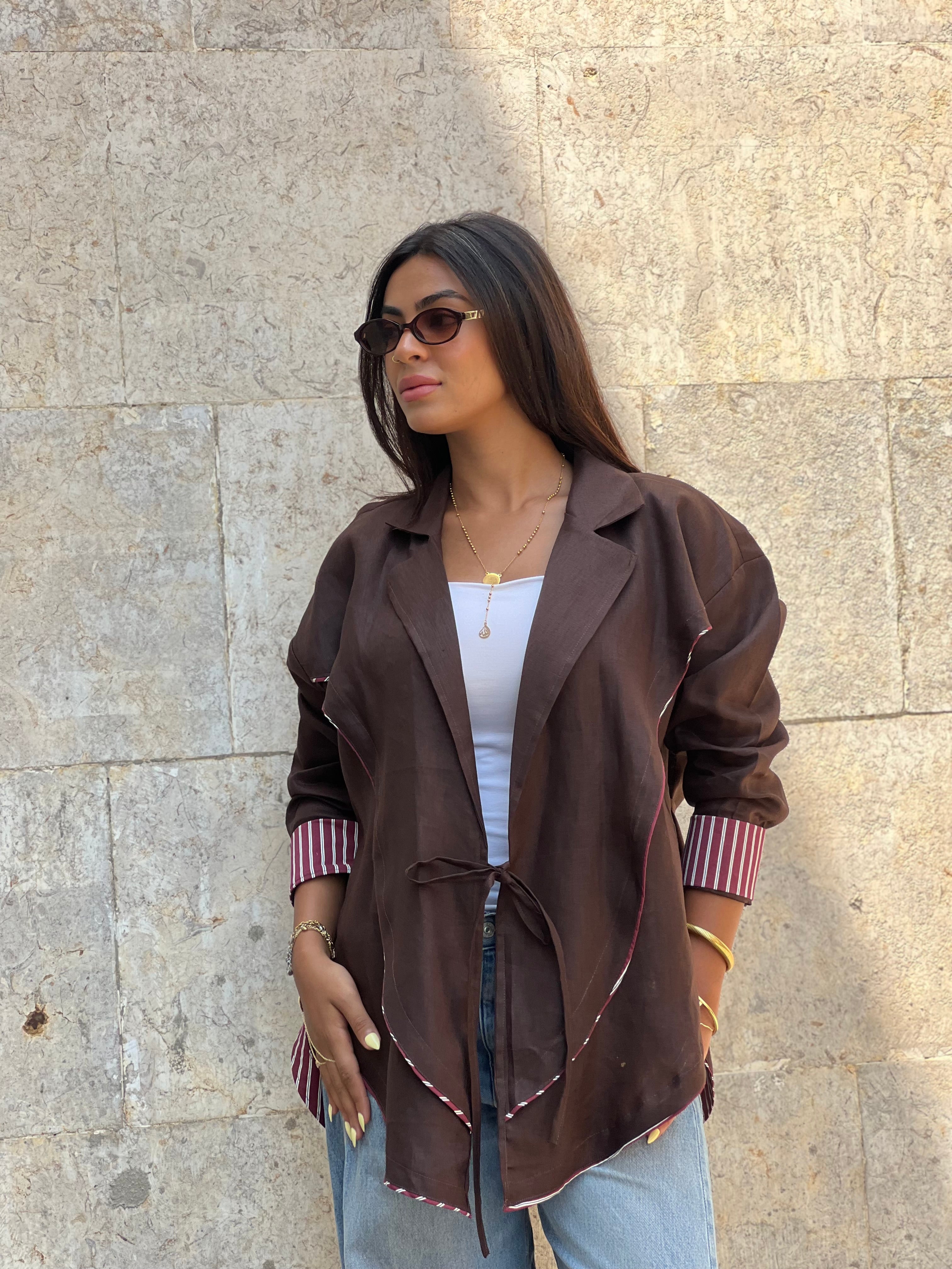 Cross-over Shirt (Brown)