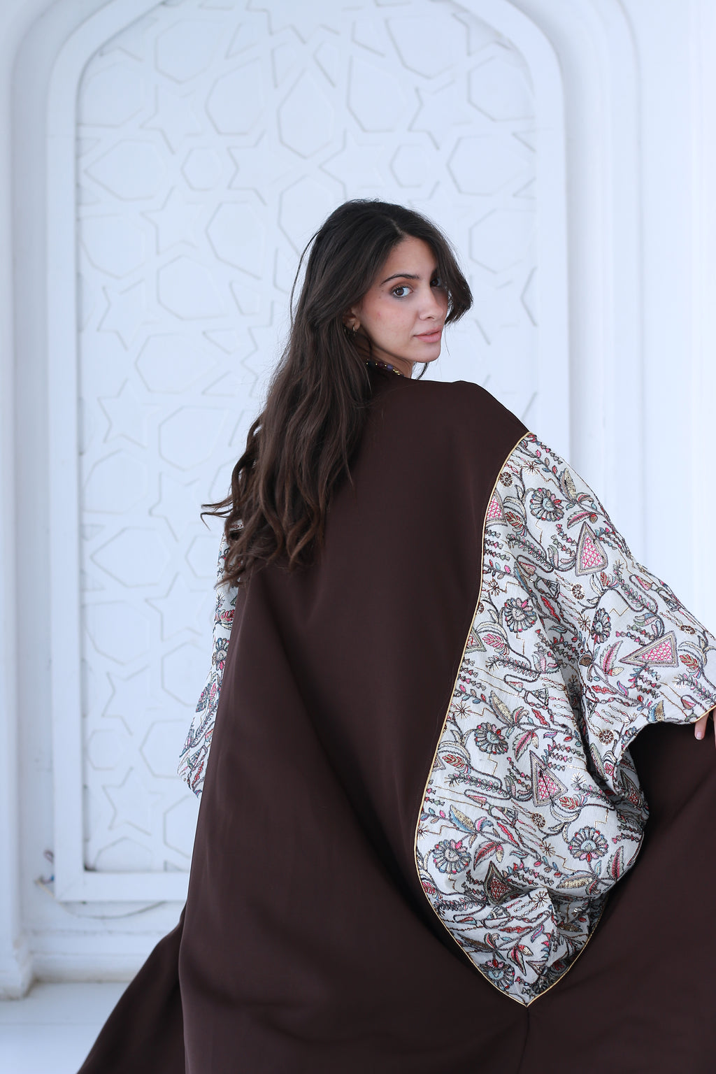 Chocolate Brown Embroidered Kaftan🌙✨