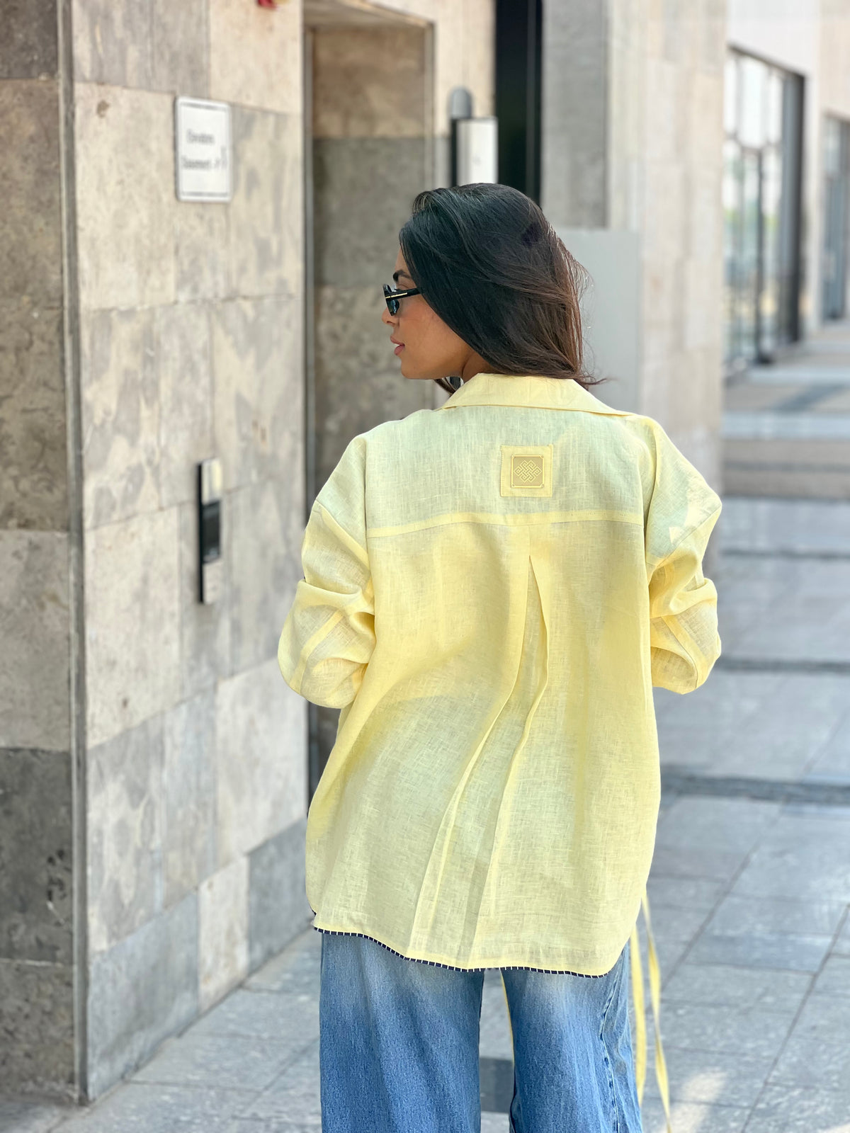 Cross-over Shirt (Butter yellow)