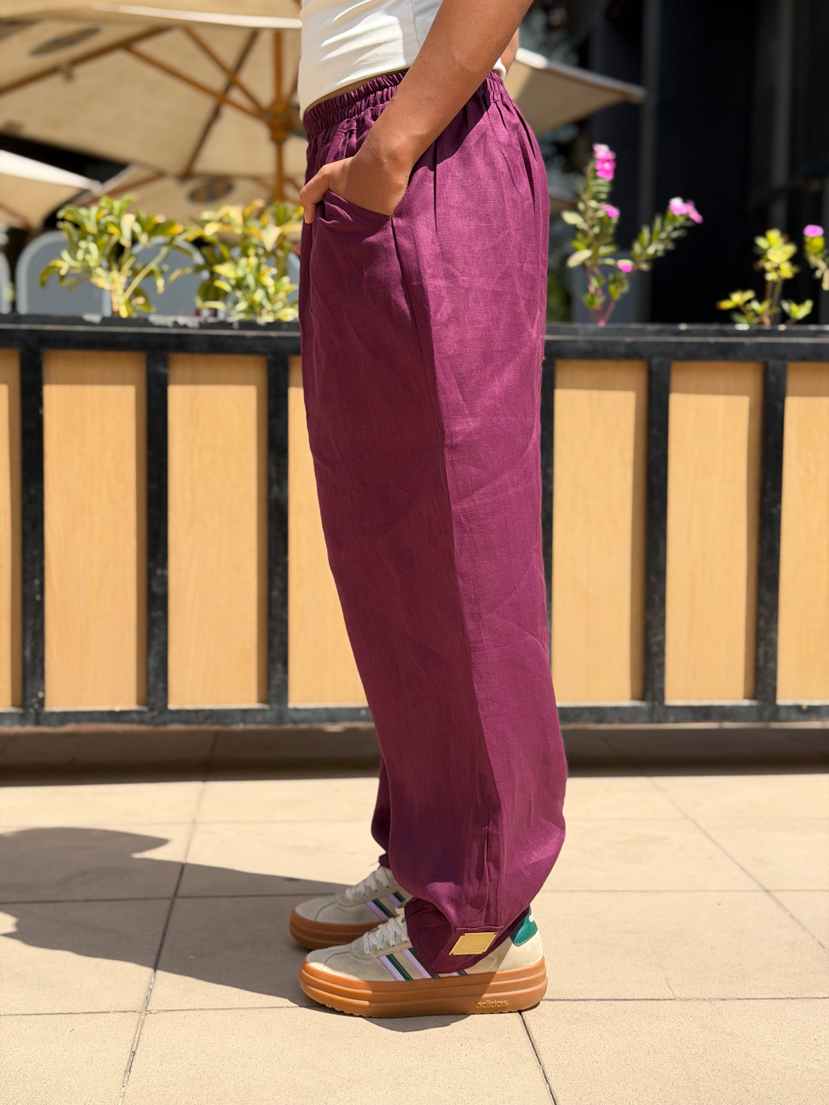 Mila linen pants ( Plum )