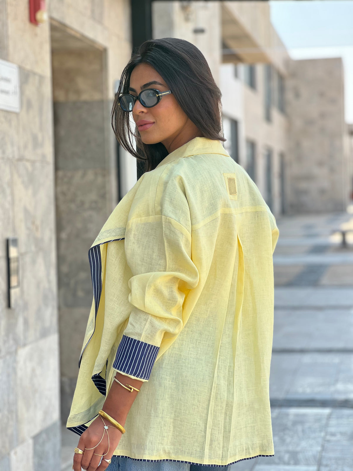 Cross-over Shirt (Butter yellow)