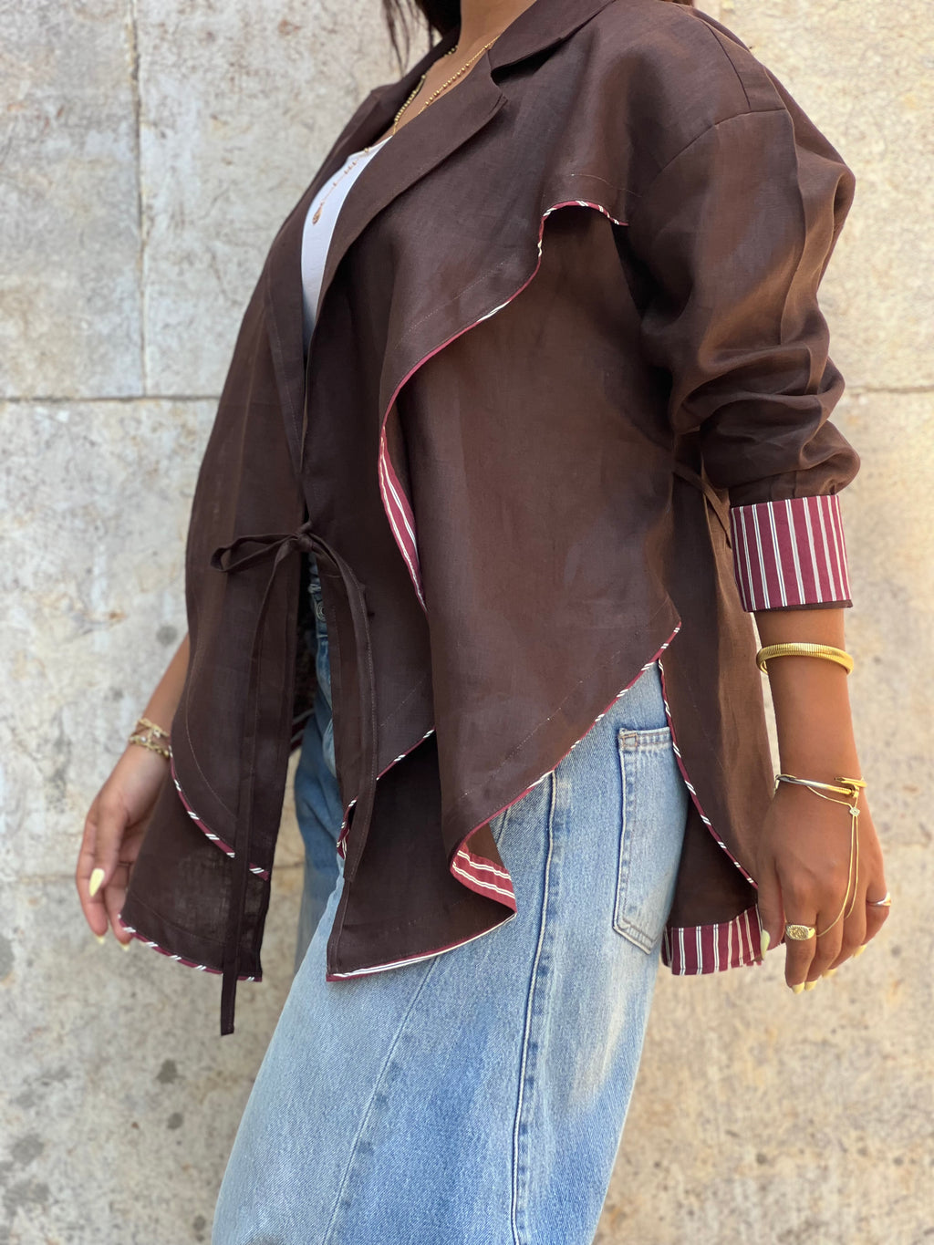Cross-over Shirt (Brown)