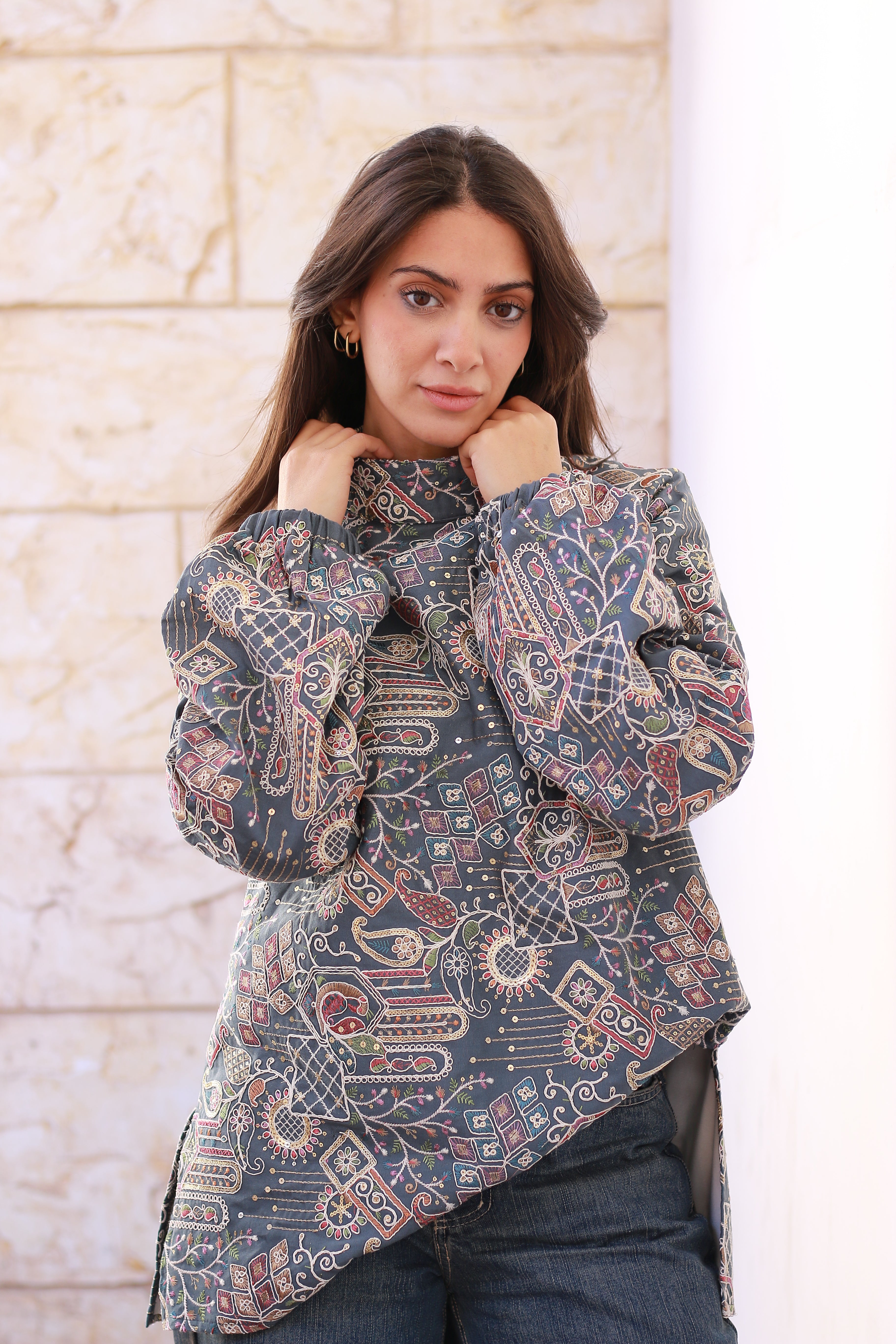 Peacock Teal Handmade Top