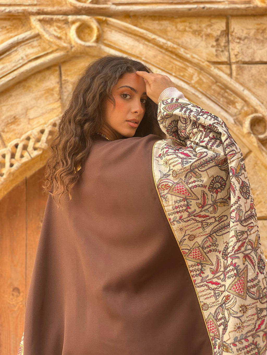 Chocolate Brown Embroidered Kaftan🌙✨