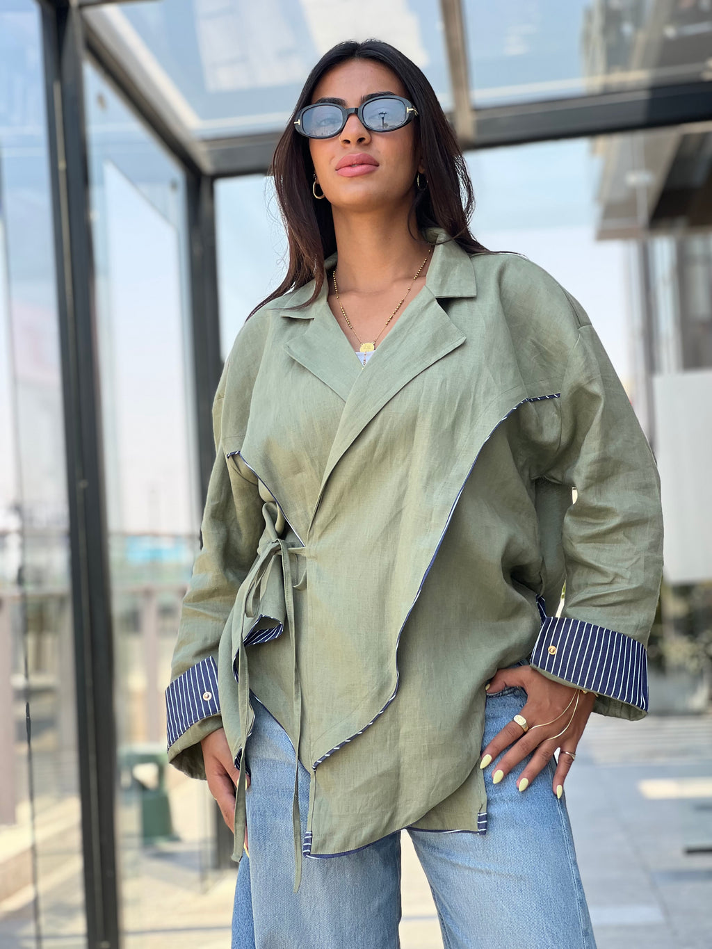 Cross-over Shirt (olive)