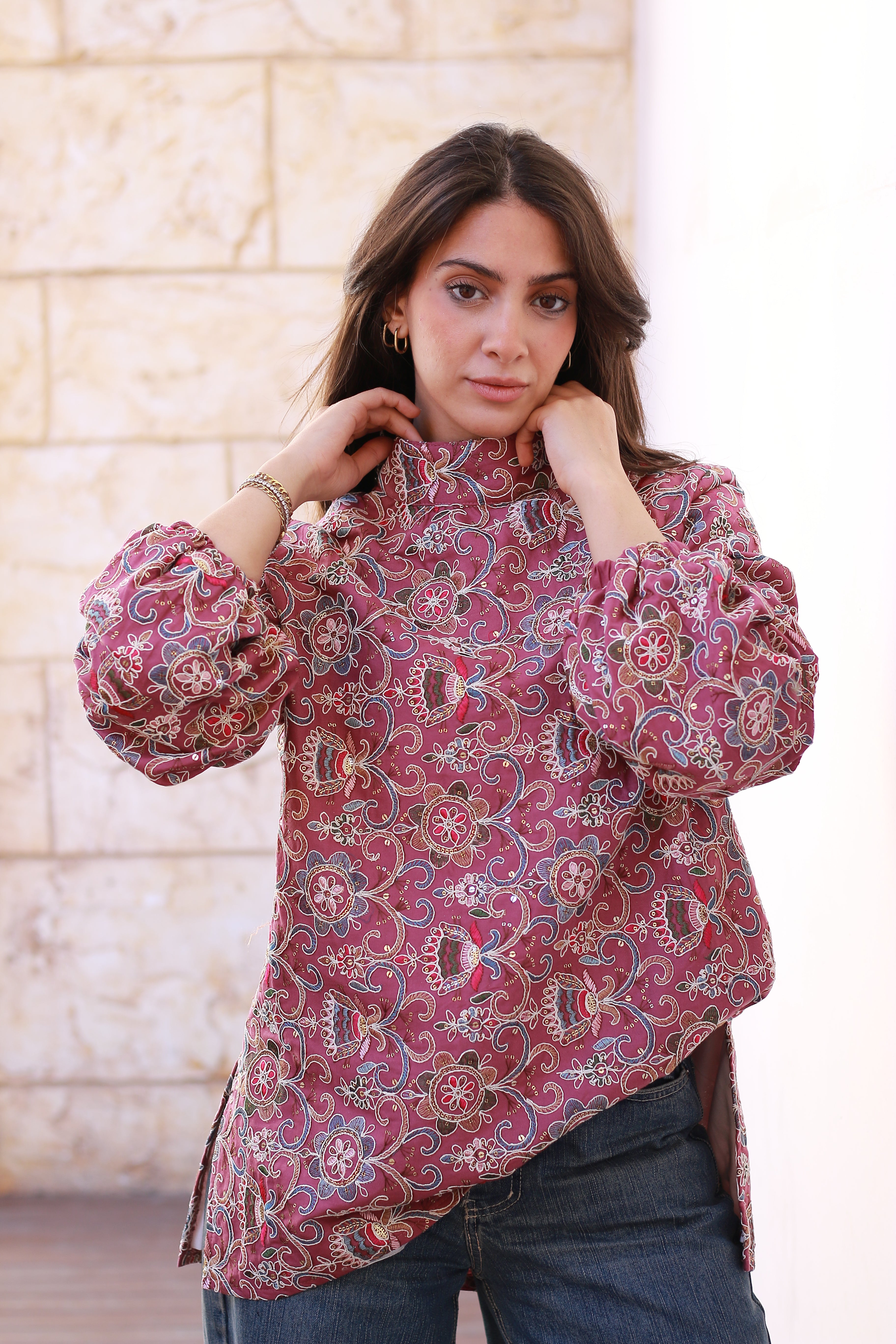 Lotus Rosette Handmade Top