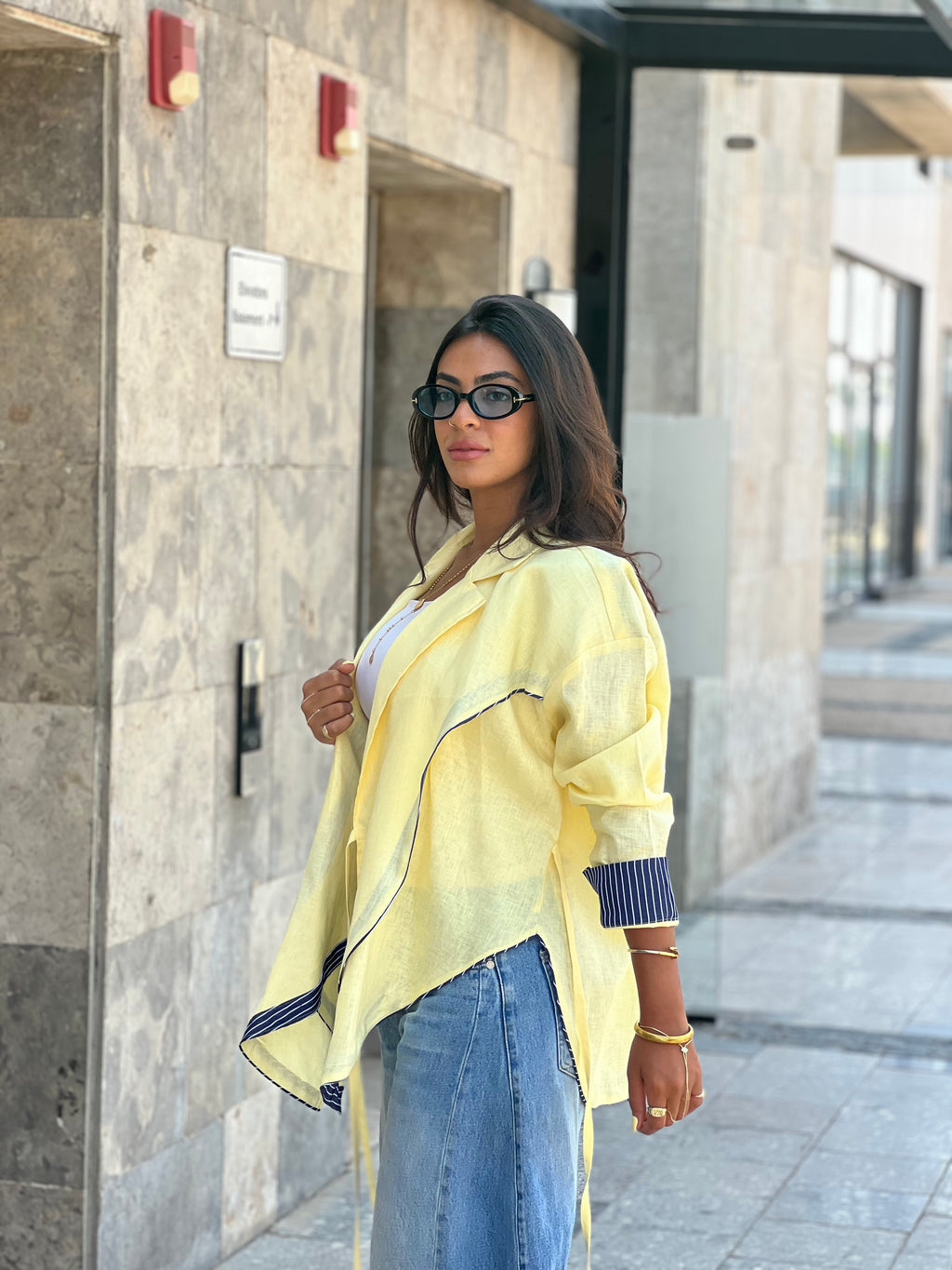 Cross-over Shirt (Butter yellow)