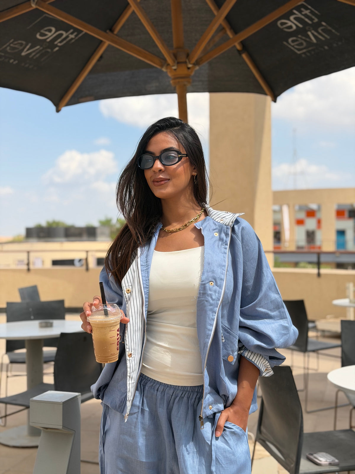 Baby Blue Hooded Jacket