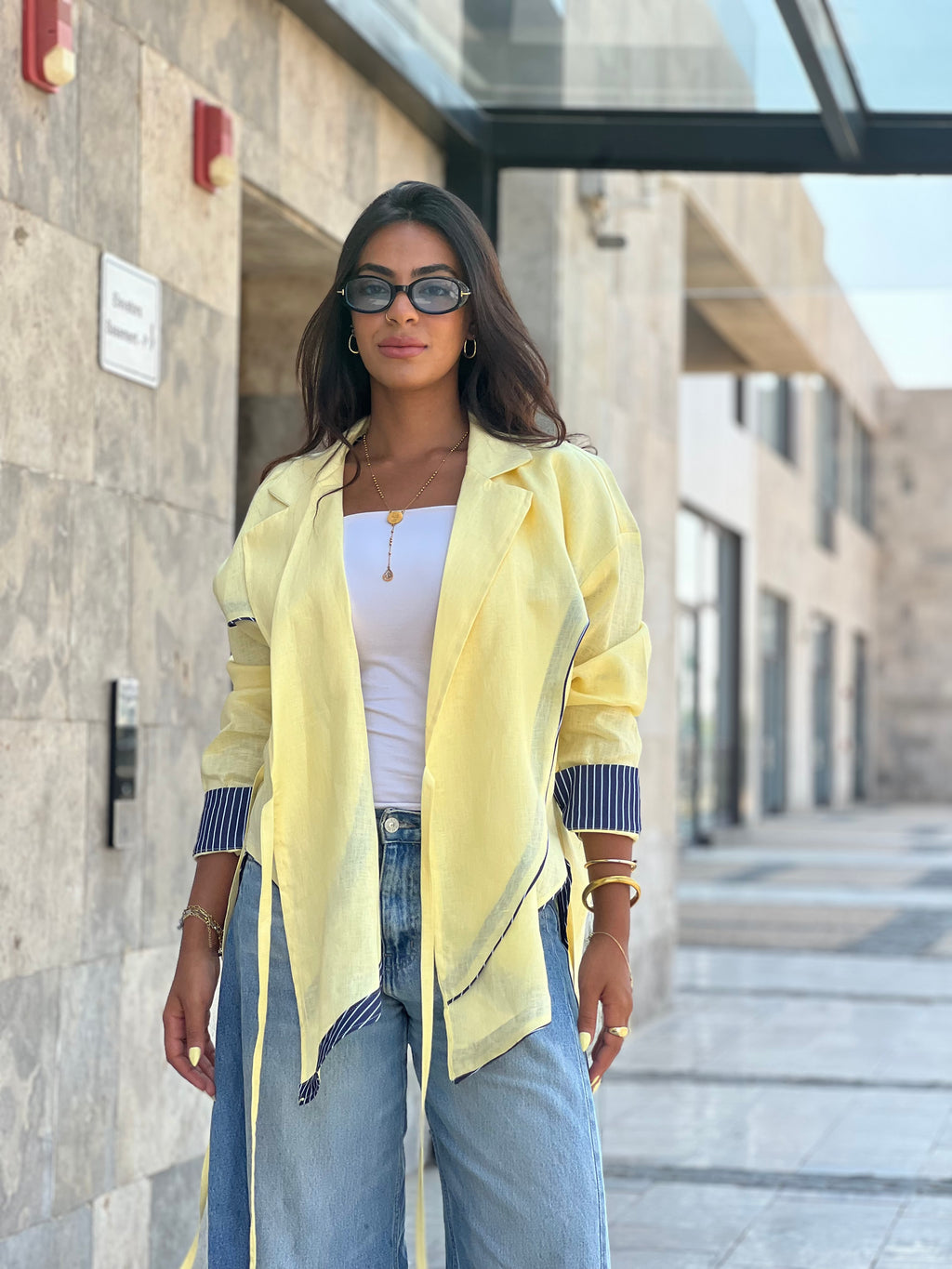Cross-over Shirt (Butter yellow)