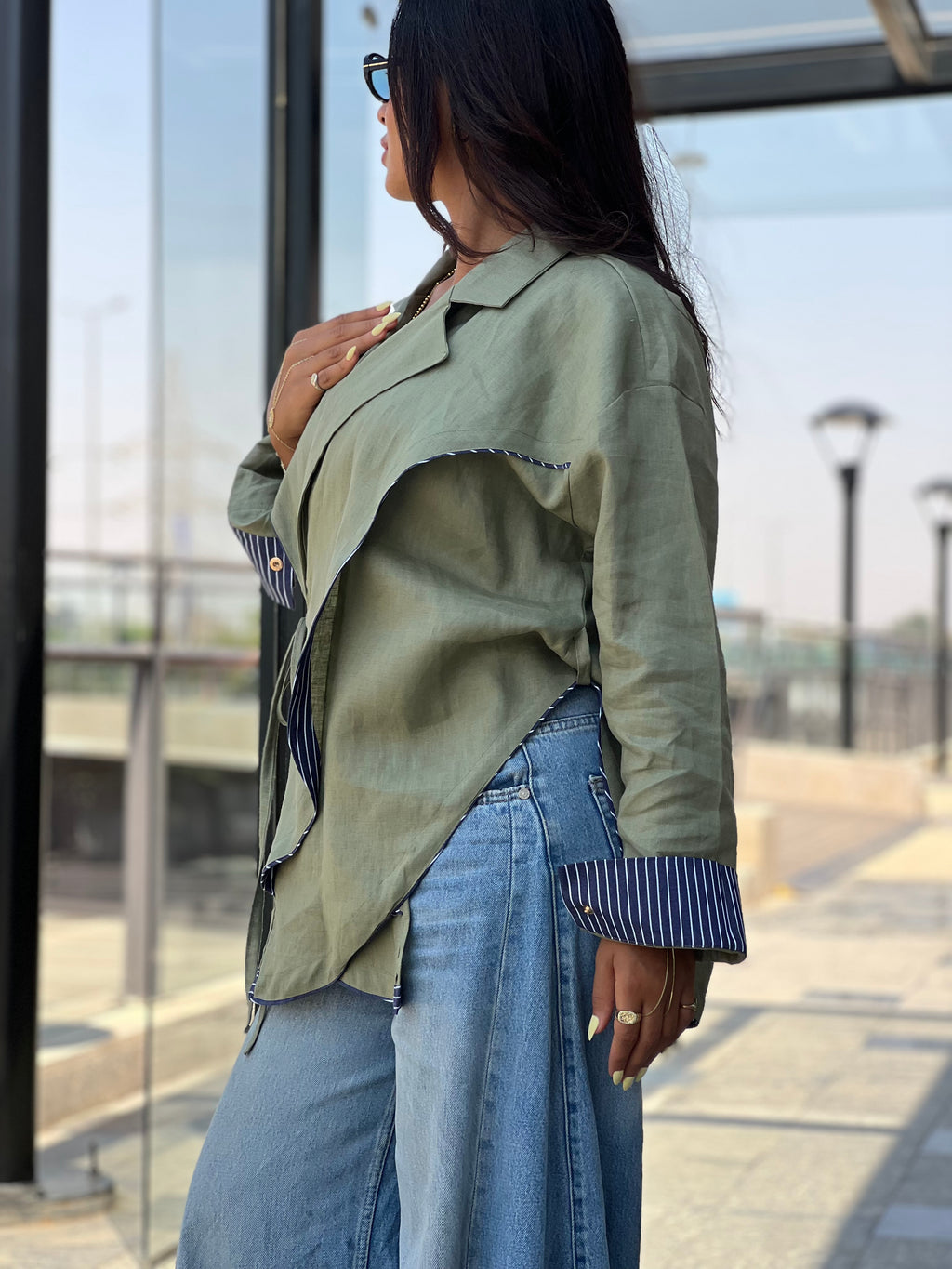 Cross-over Shirt (olive)