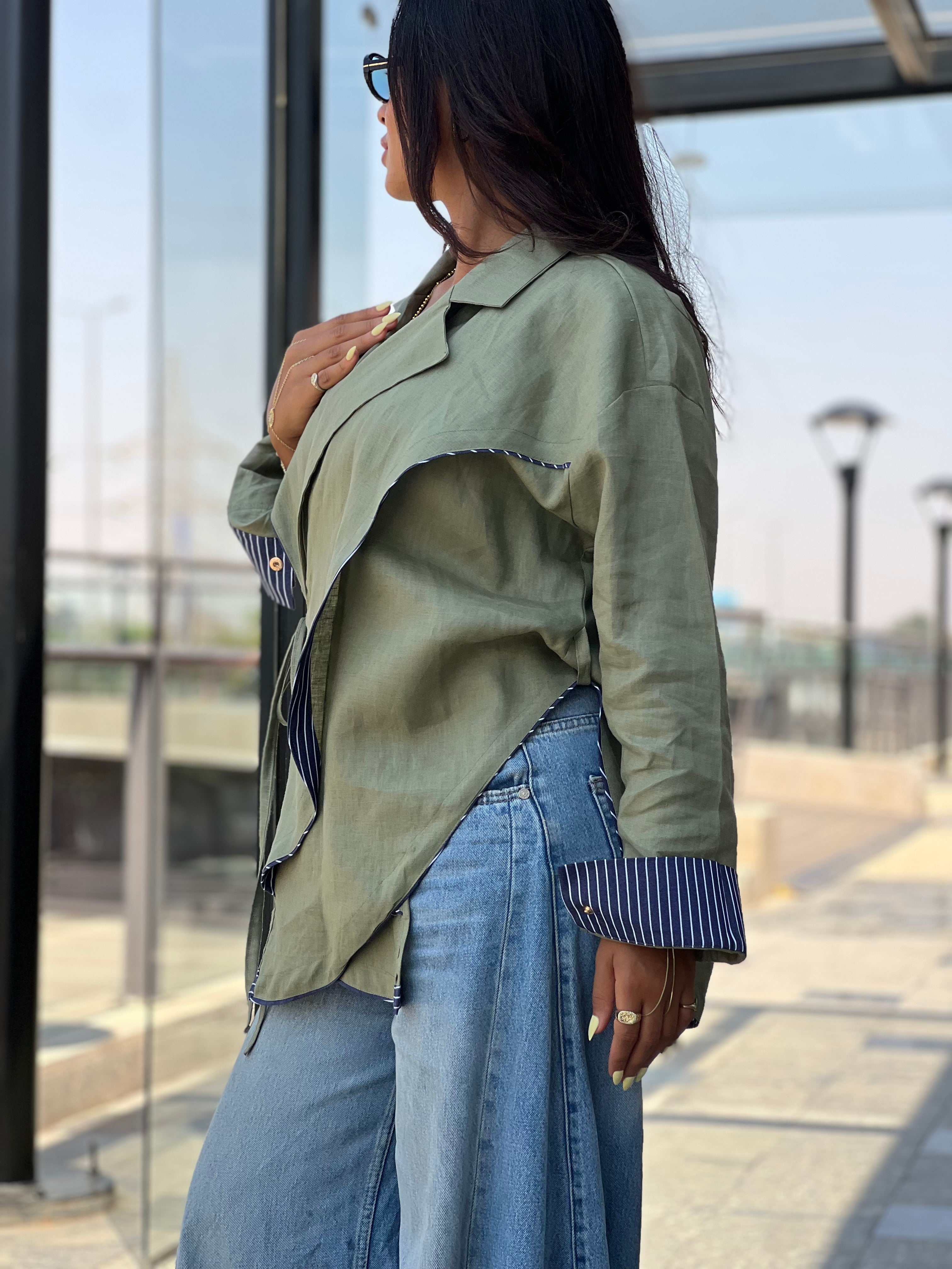 Cross-over Shirt (olive)