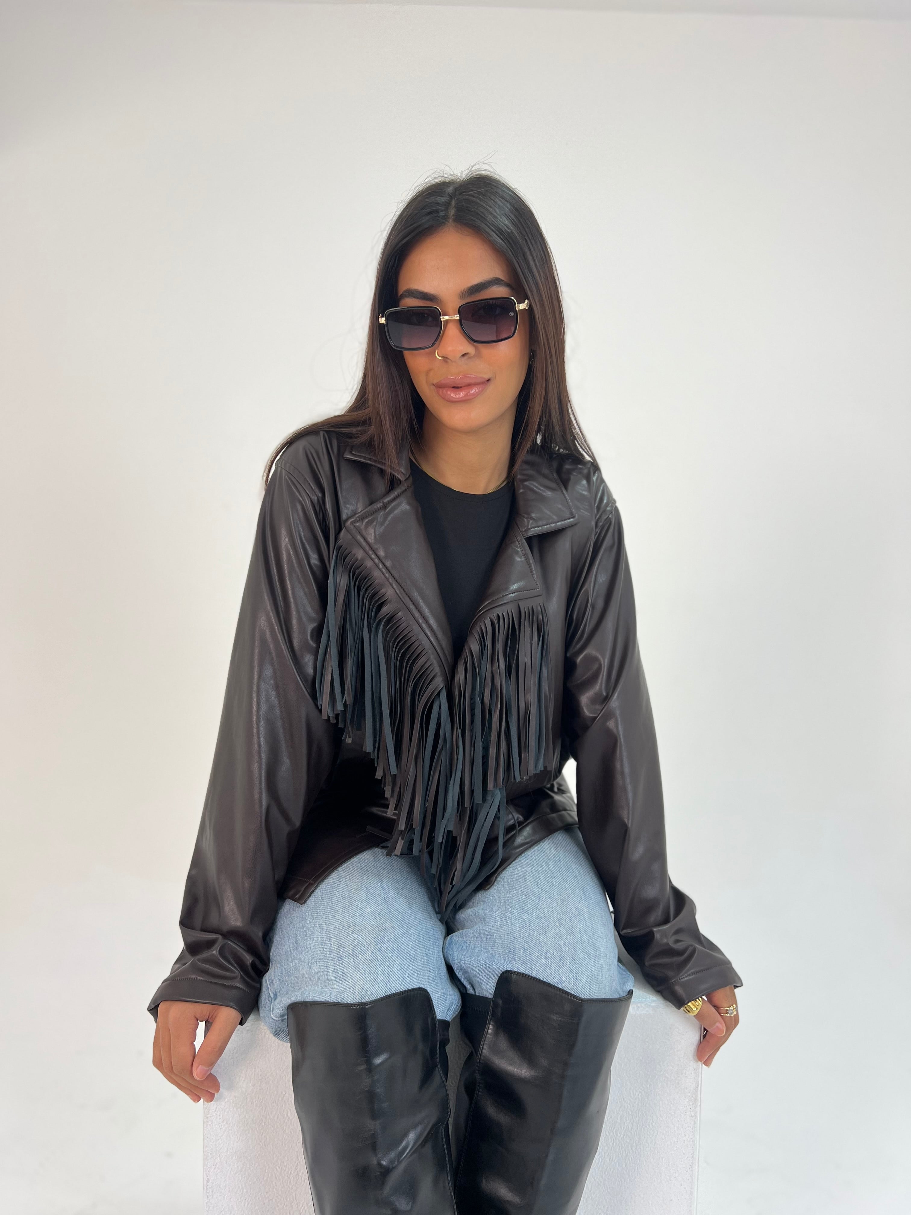 Faux leather - dark brown
