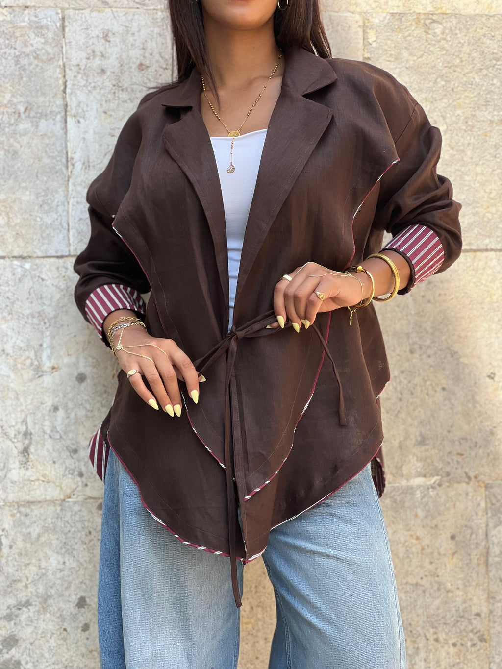 Cross-over Shirt (Brown)