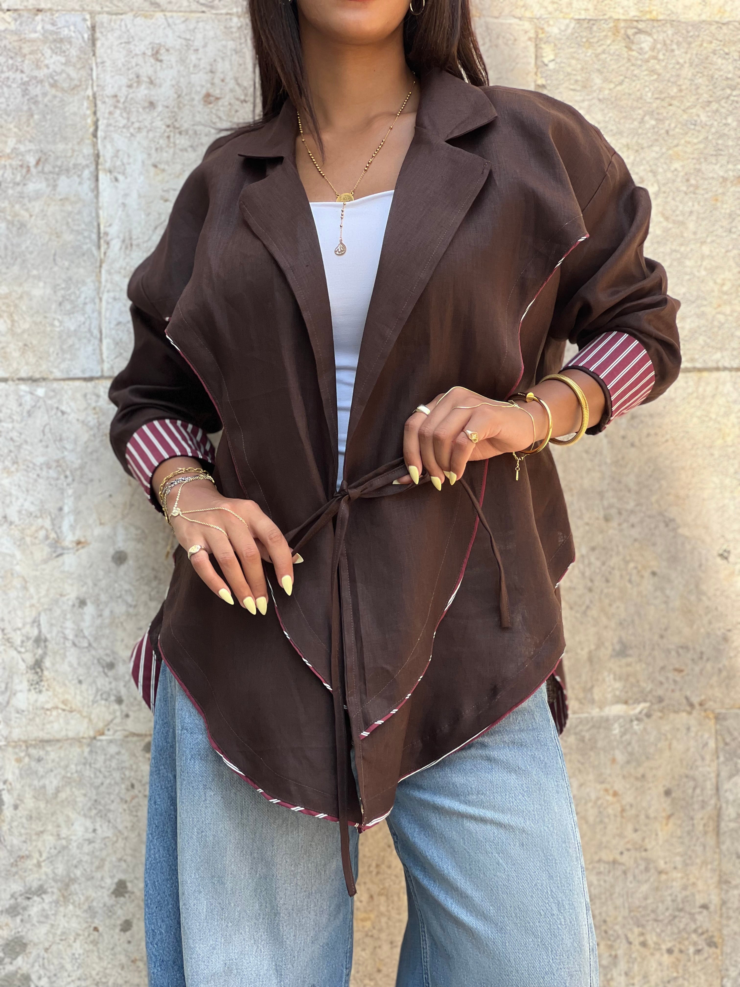 Cross-over Shirt (Brown)