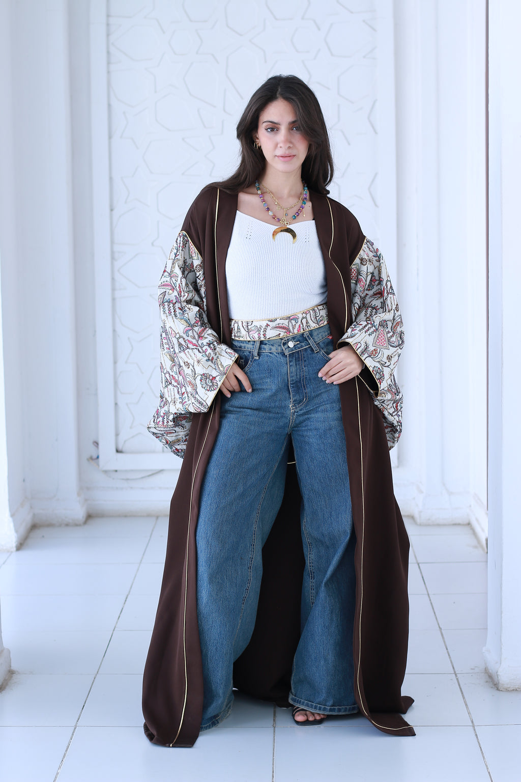 Chocolate Brown Embroidered Kaftan🌙✨