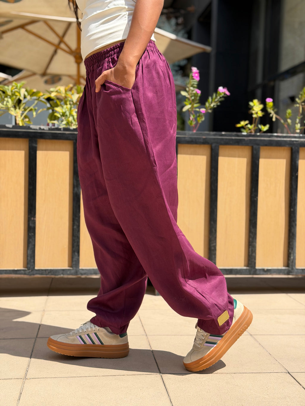 Mila linen pants ( Plum )