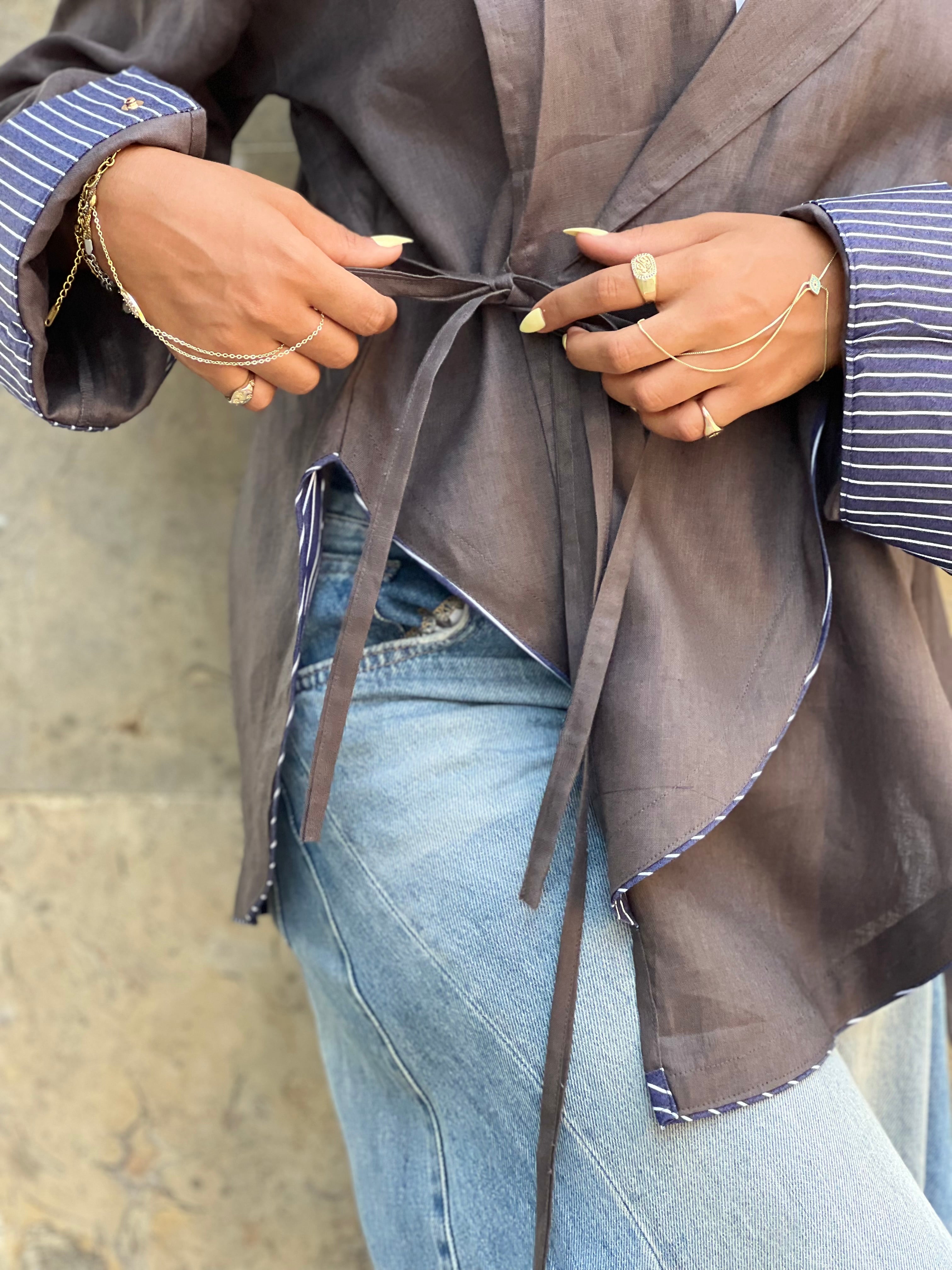 Cross-over Shirt (Grey)