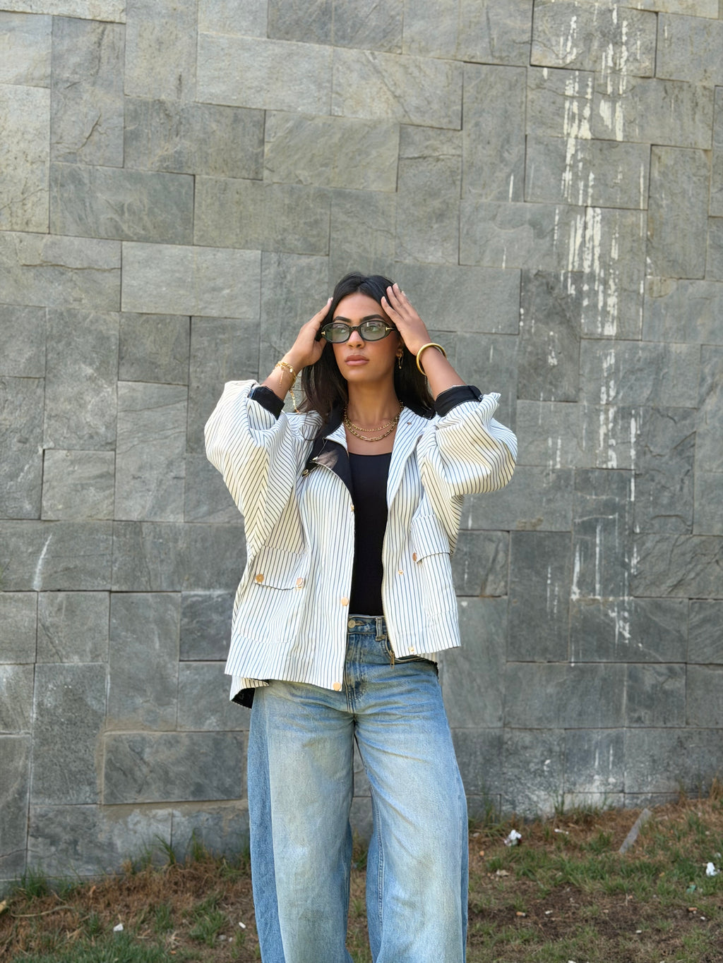 Stripped Bomber Overshirt