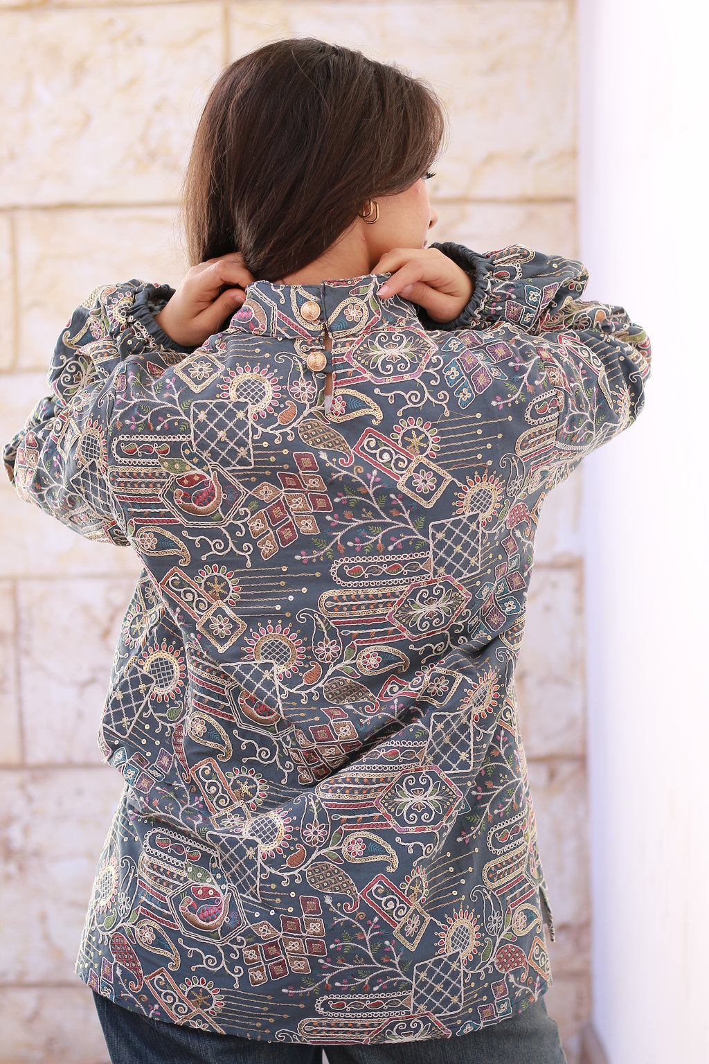 Peacock Teal Handmade Top