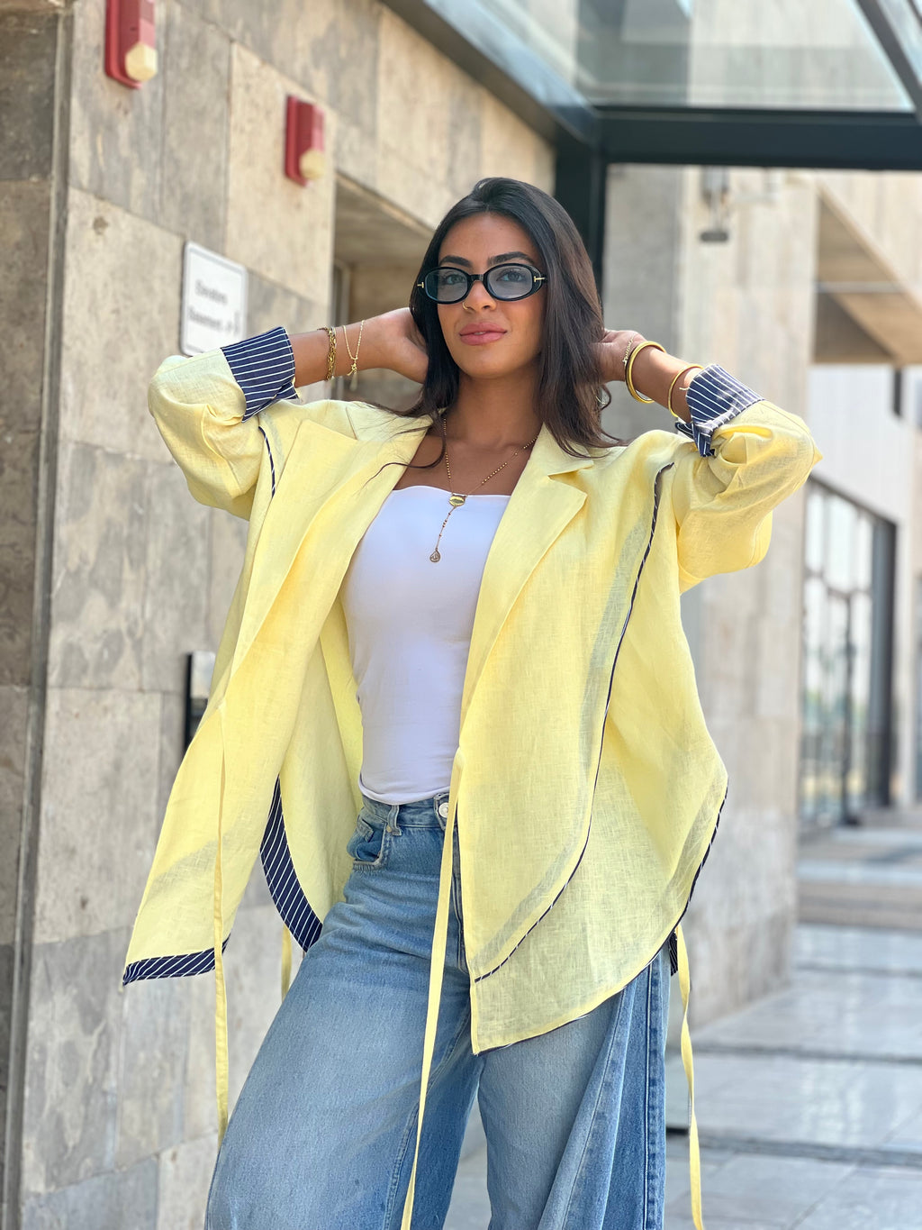 Cross-over Shirt (Butter yellow)