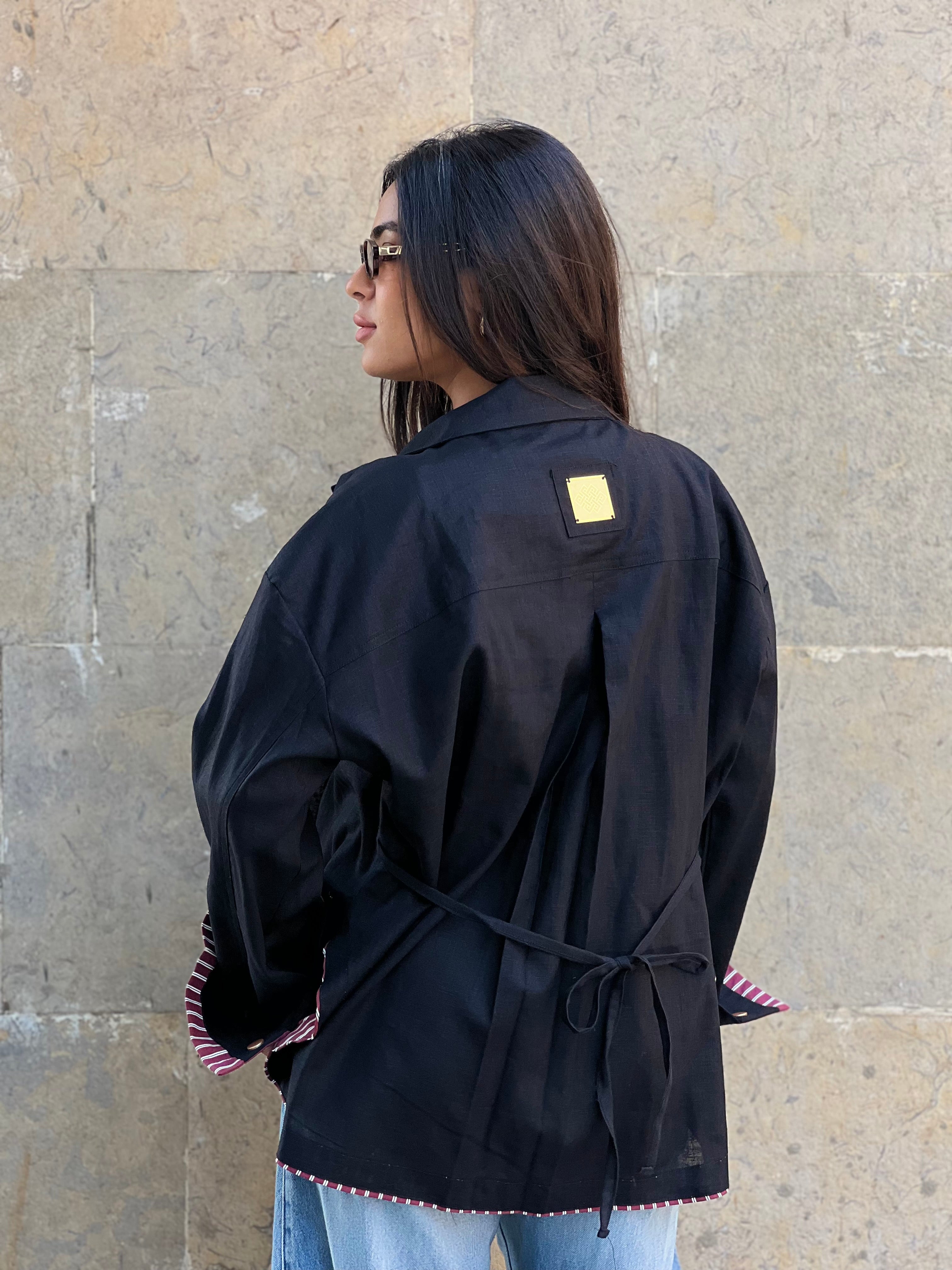 Cross-over Shirt (Black)