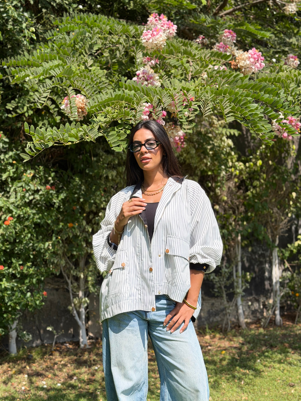 Stripped Bomber Overshirt