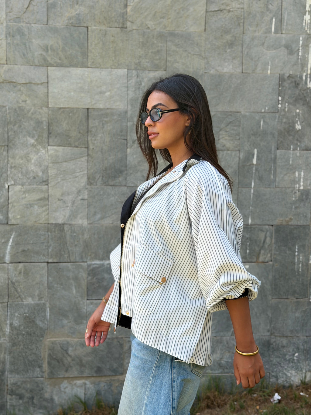 Stripped Bomber Overshirt