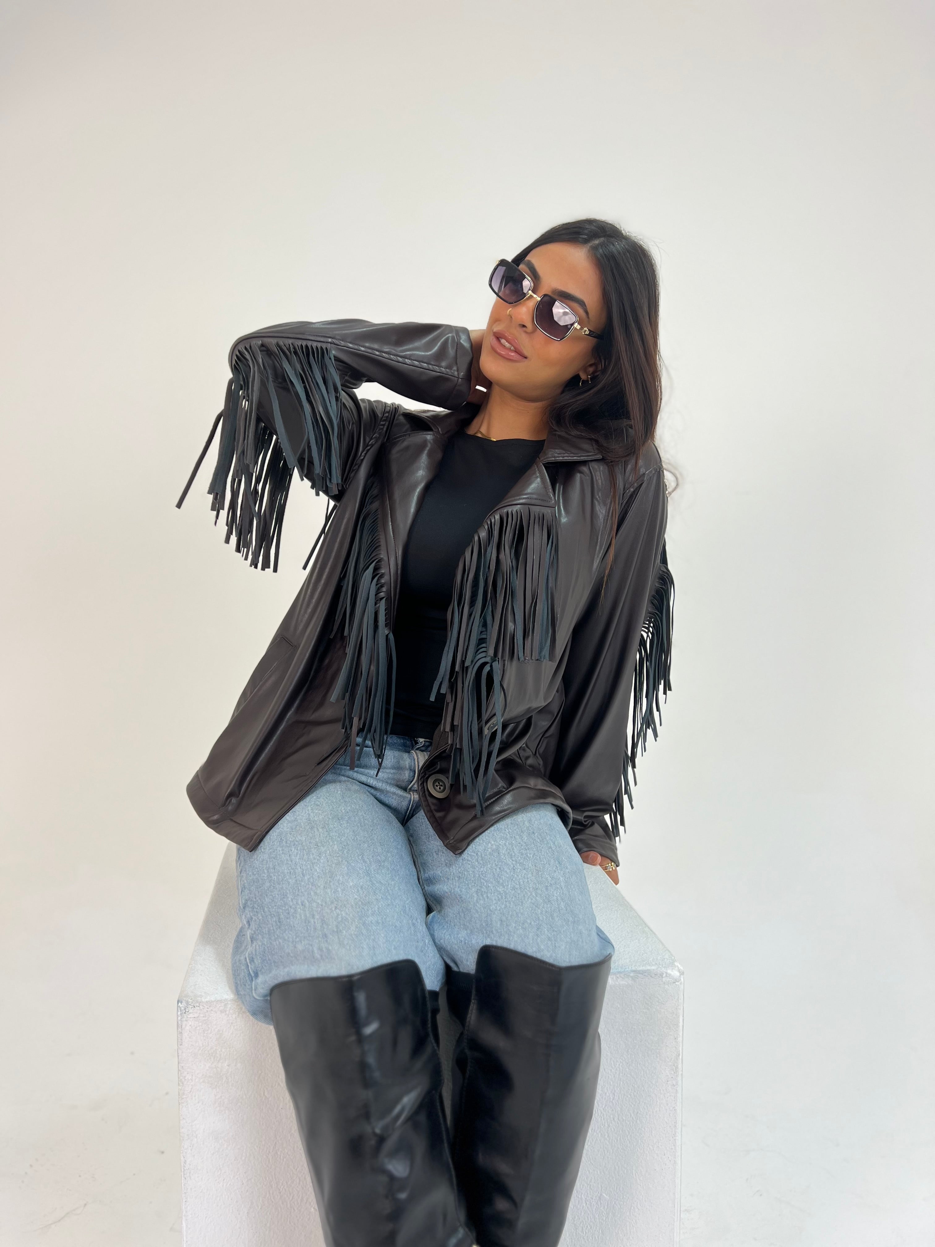 Faux leather - dark brown