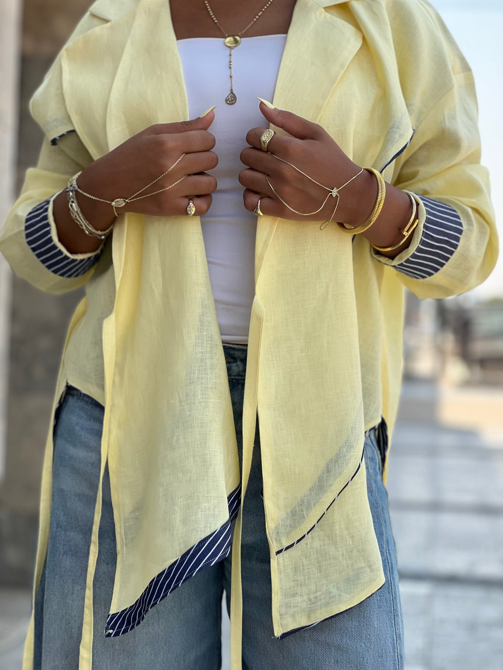 Cross-over Shirt (Butter yellow)