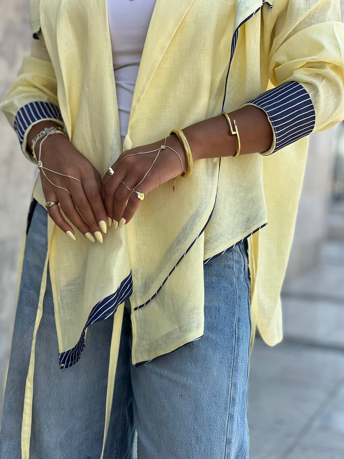Cross-over Shirt (Butter yellow)