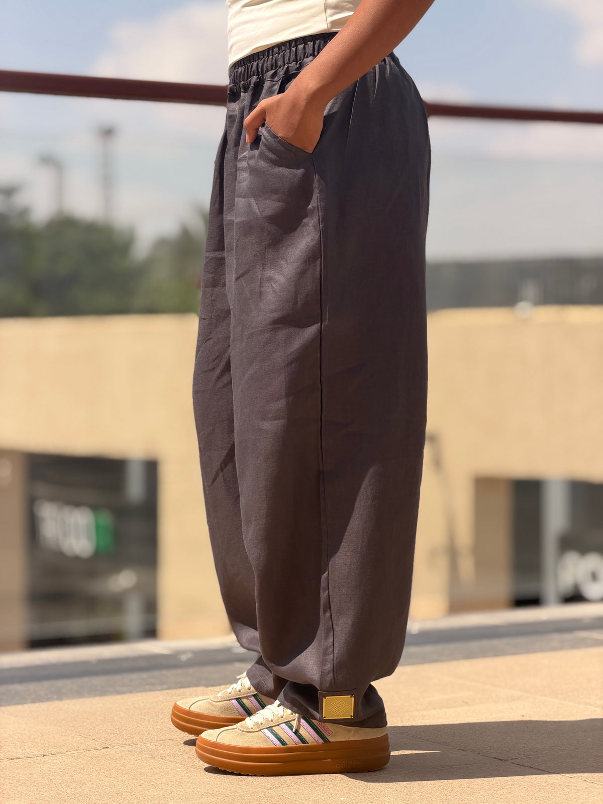 Mila linen pants ( Grey)