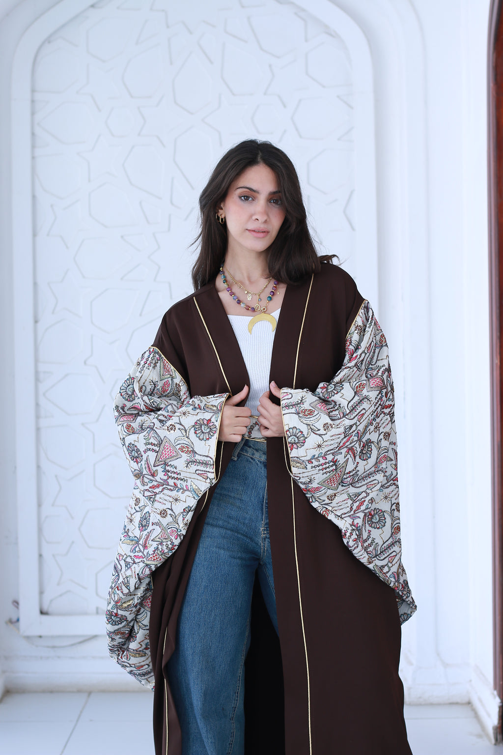 Chocolate Brown Embroidered Kaftan🌙✨