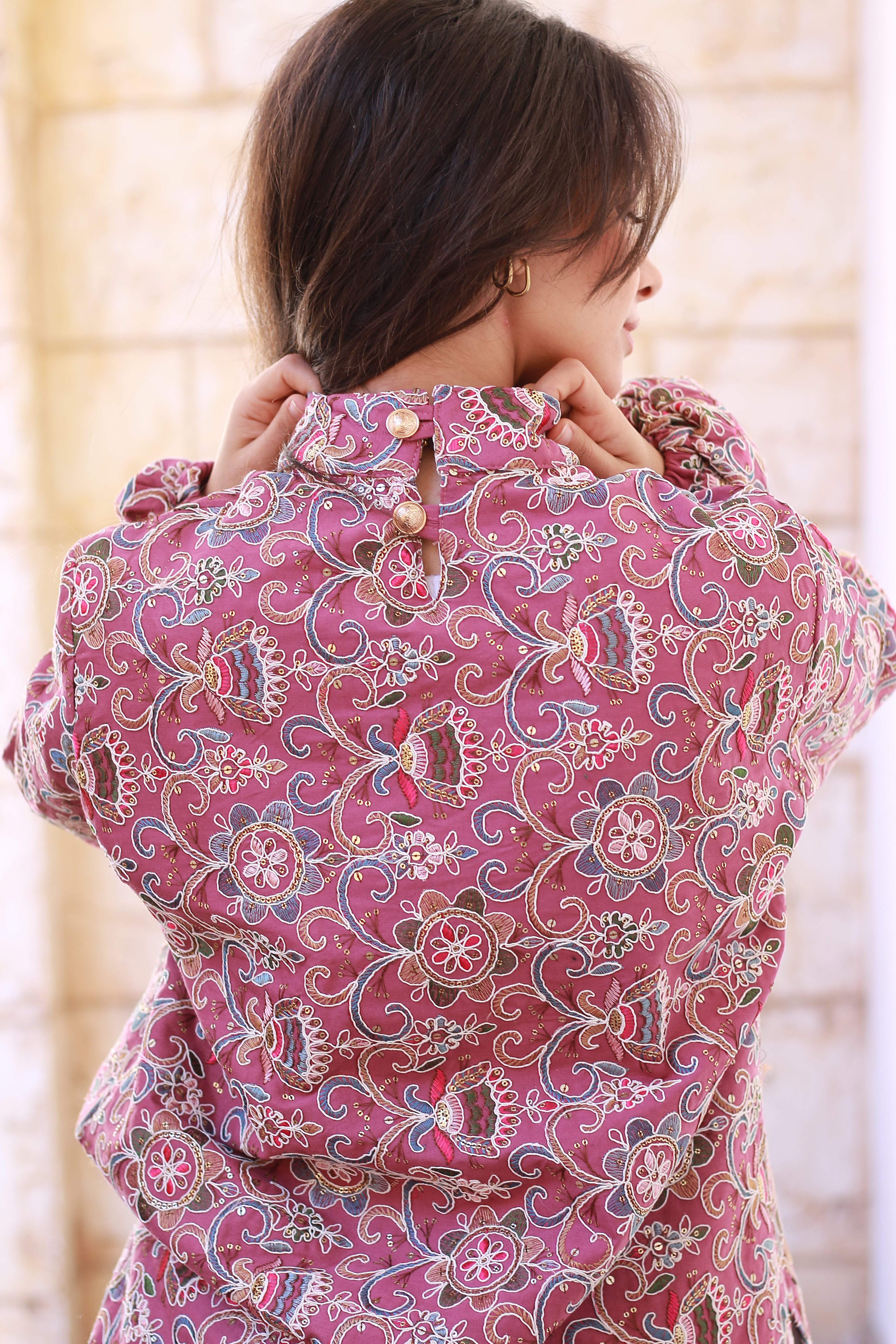 Lotus Rosette Handmade Top