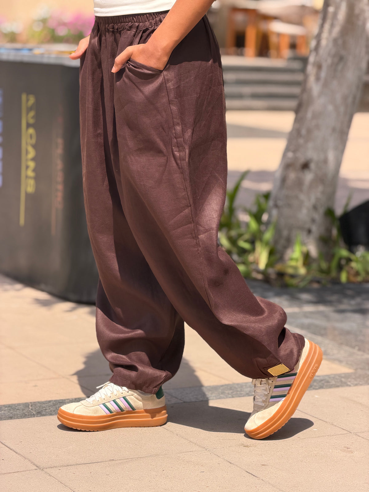 Mila linen pants (Brown)