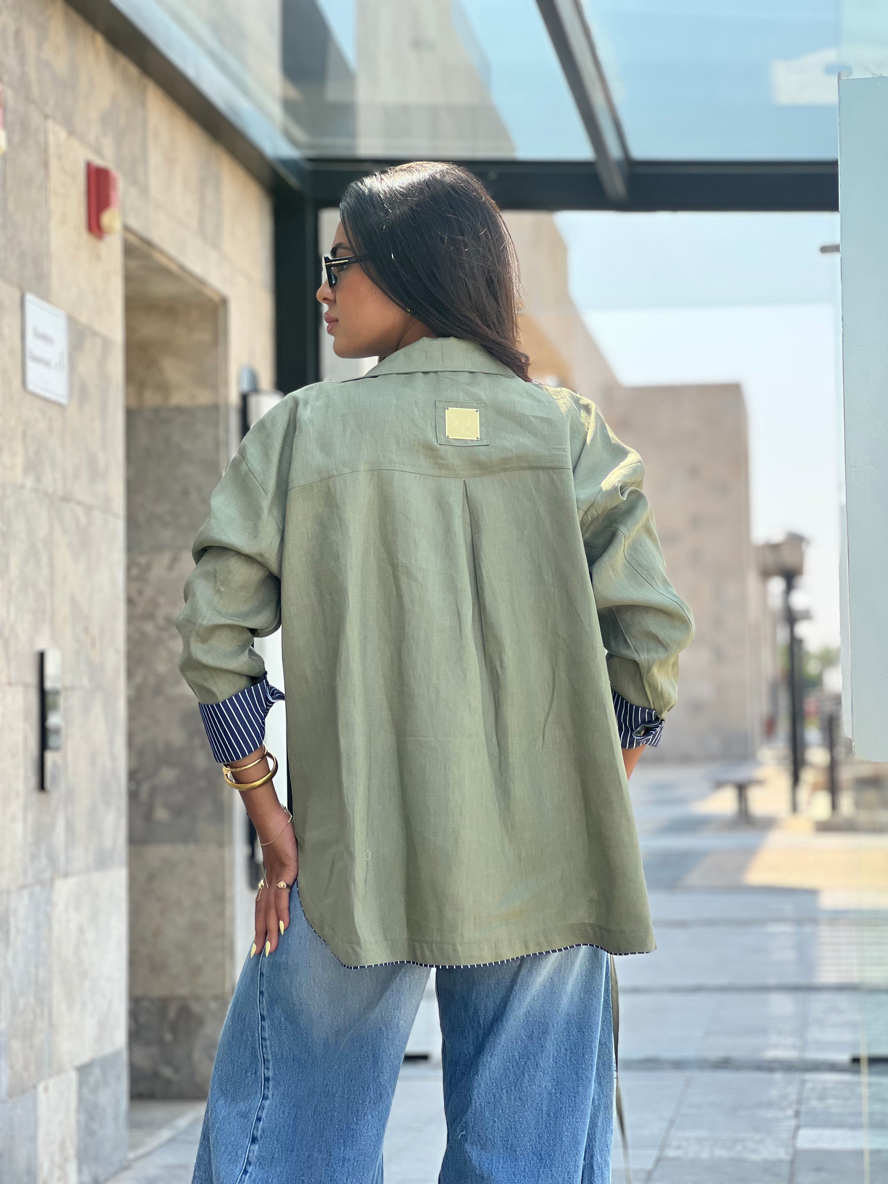 Cross-over Shirt (olive)