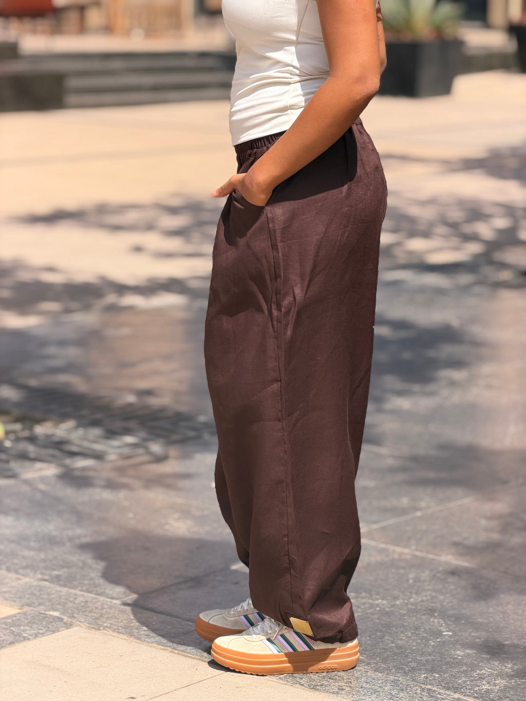 Mila linen pants (Brown)