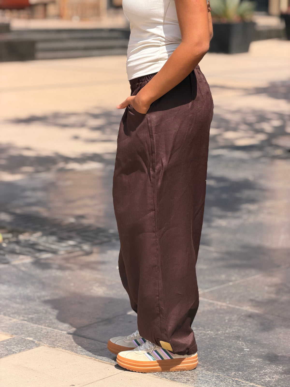 Mila linen pants (Brown)
