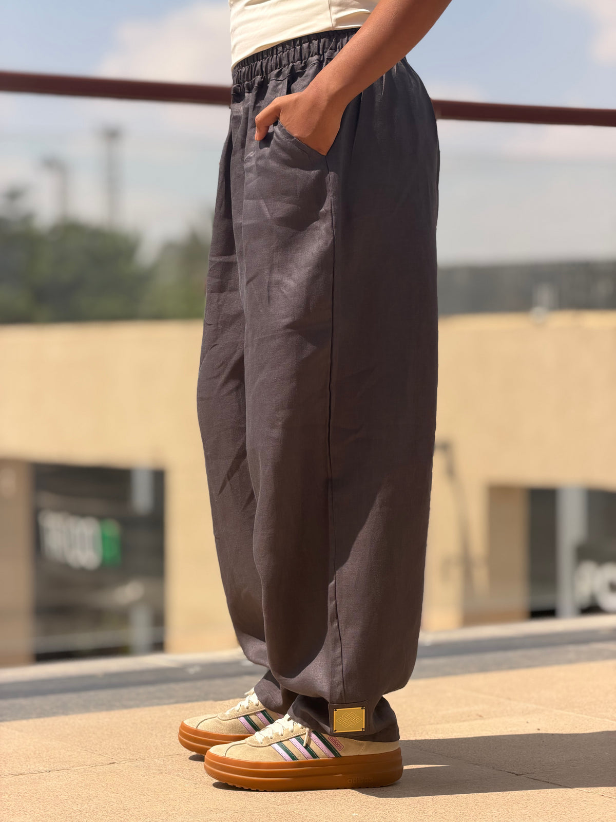 Mila linen pants ( Grey)