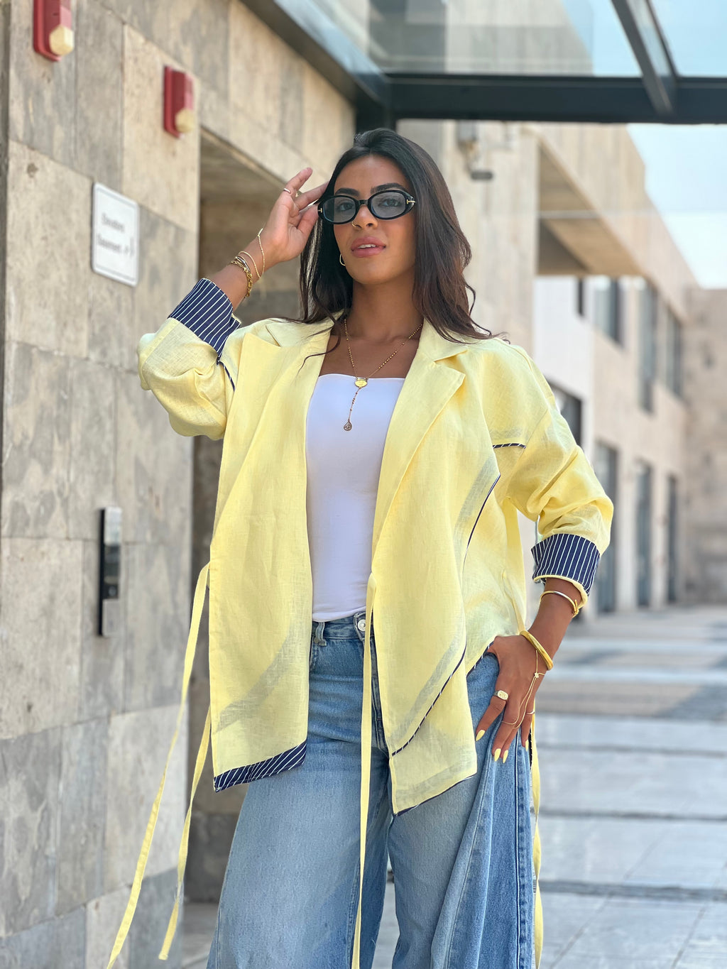 Cross-over Shirt (Butter yellow)