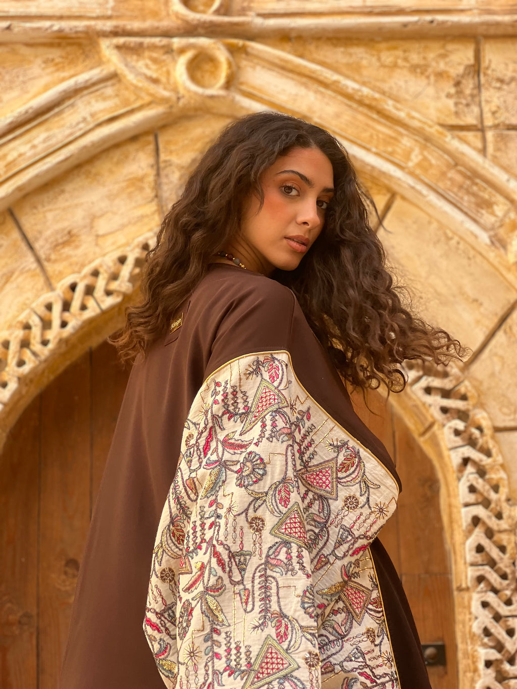 Chocolate Brown Embroidered Kaftan🌙✨