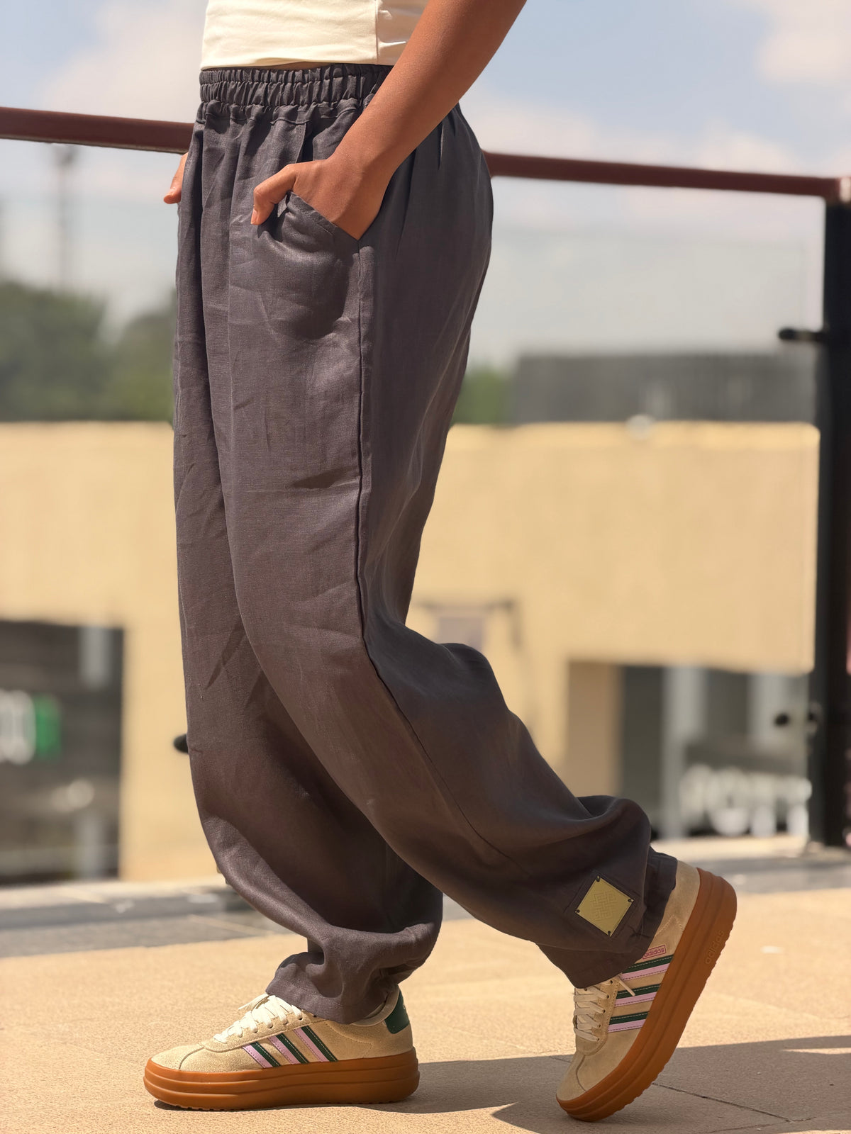 Mila linen pants ( Grey)