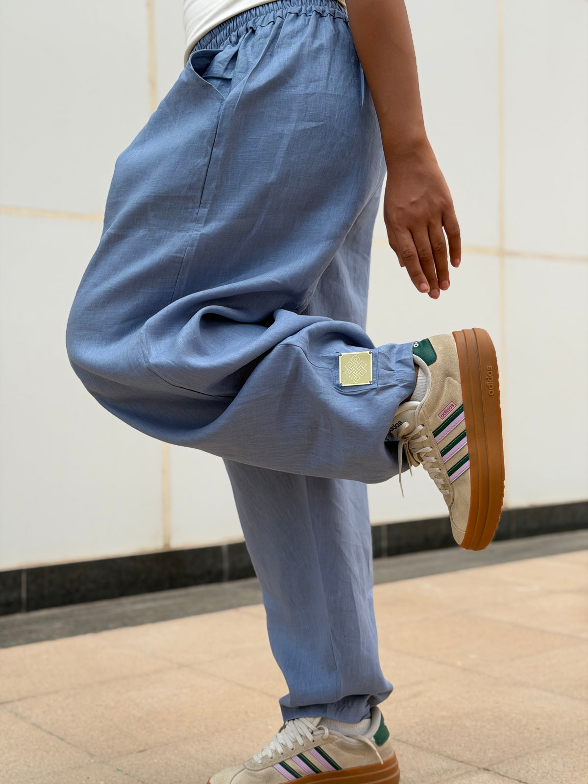 Mila linen pants (Baby Blue)