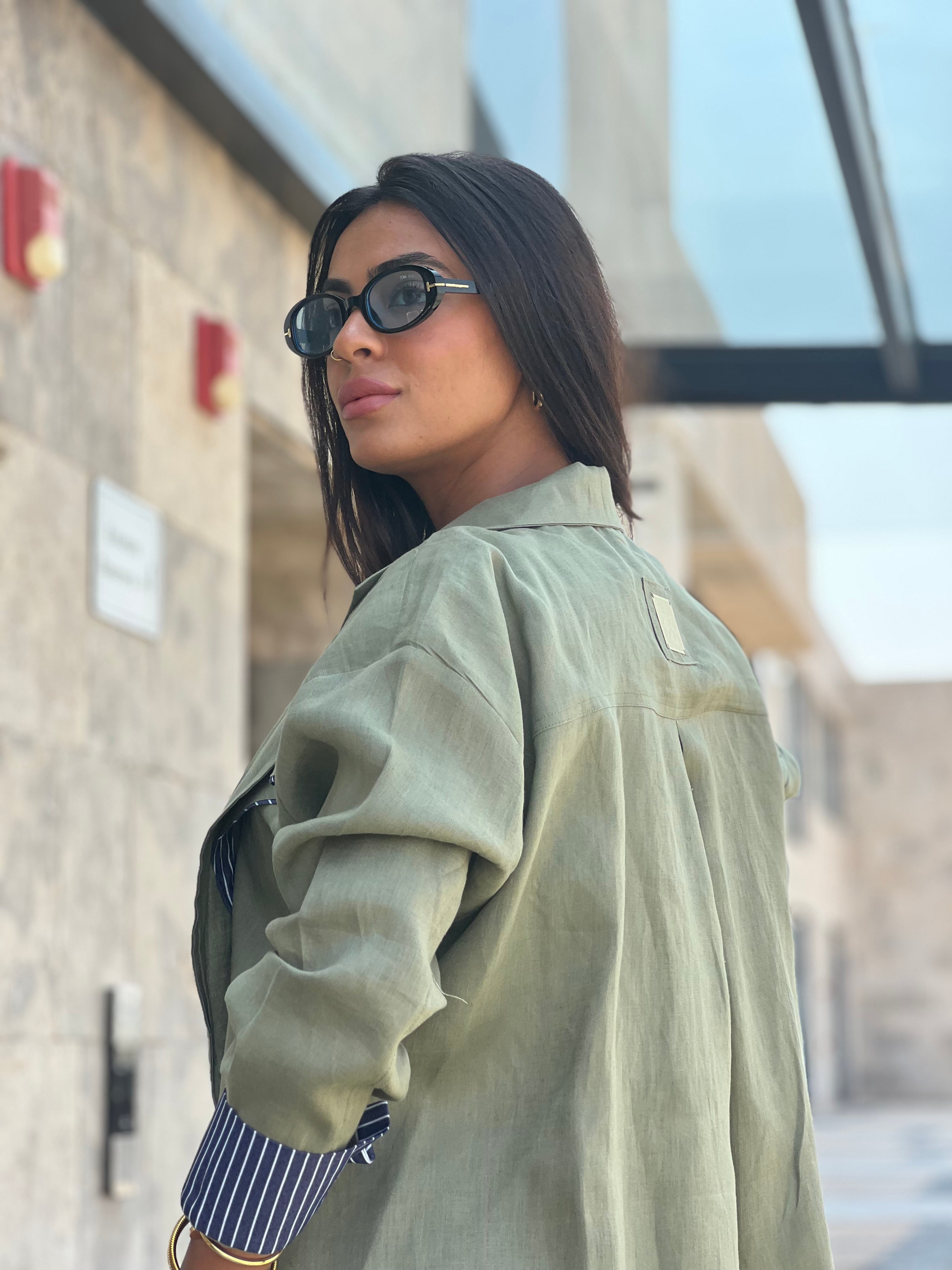 Cross-over Shirt (olive)