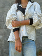 Striped Bomber Overshirt