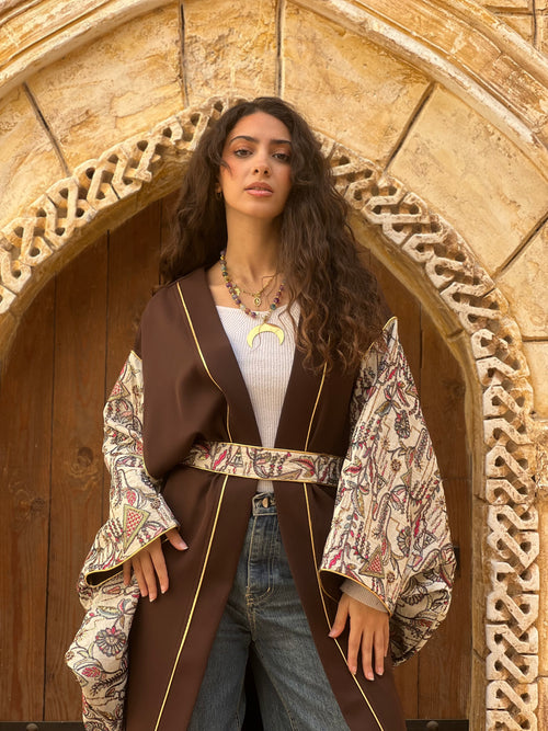 Chocolate Brown Embroidered Kaftan🌙✨