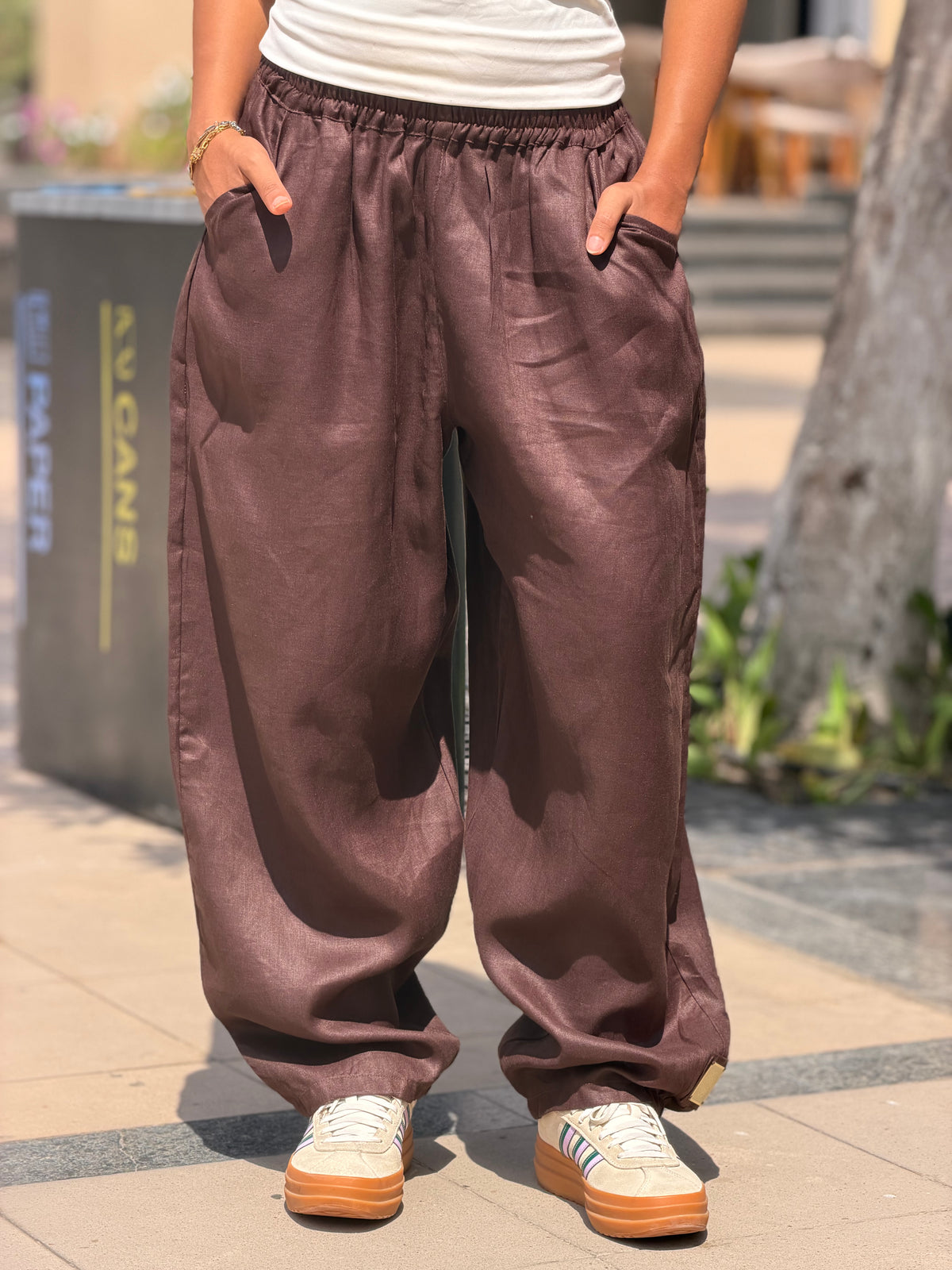 Mila linen pants (Brown)
