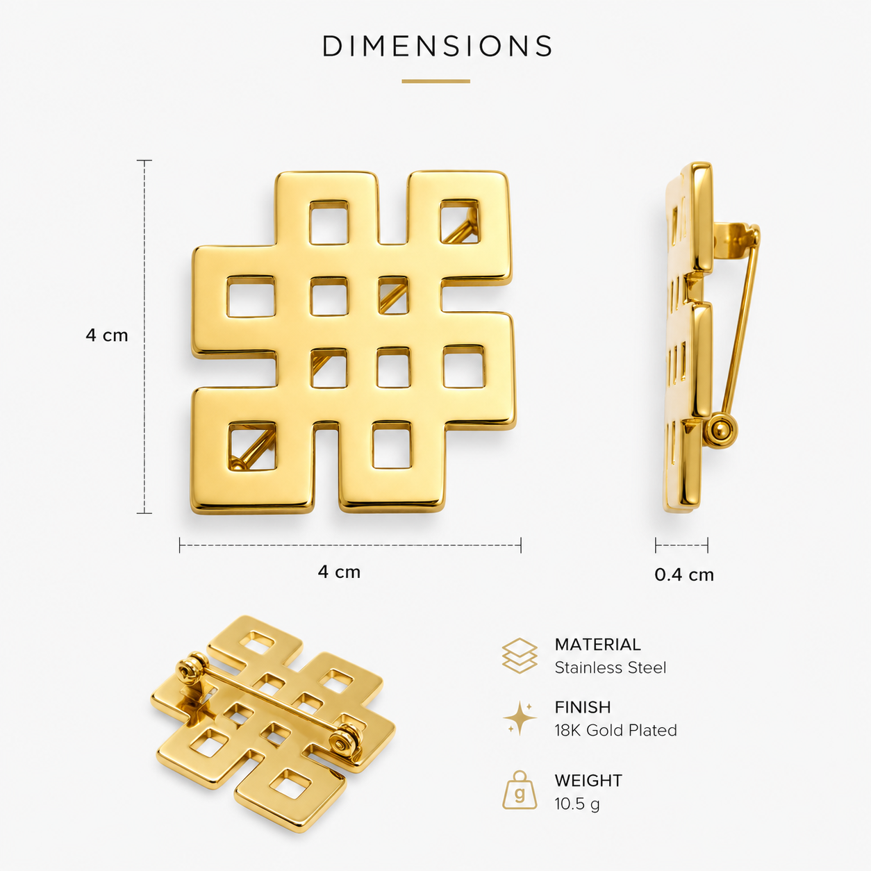 Gold Plated Brooch